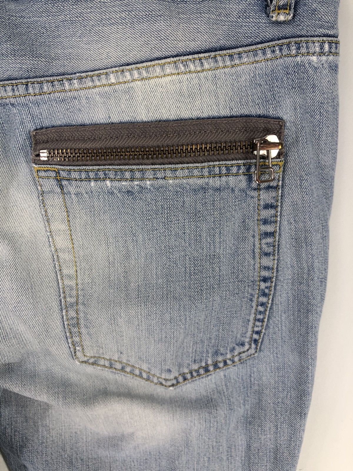 Zara Zara Regular Fit Skull Distressed Faded Blue Jeans Size US 34 / EU 50 - 13 Thumbnail