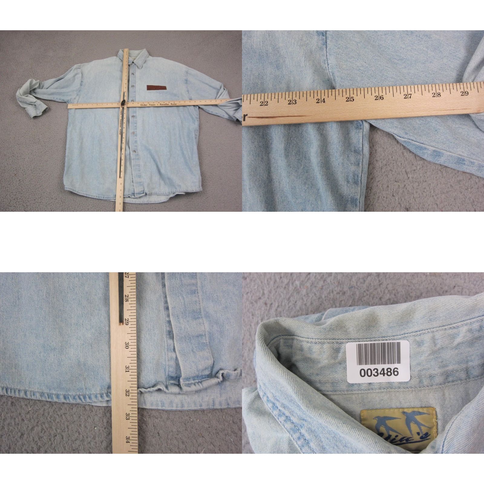 Denime VINTAGE Shirt Mens 2XL Blue Alcatraz Denim Federeal Penitentiary Size US XXL / EU 58 / 5 - 8 Thumbnail