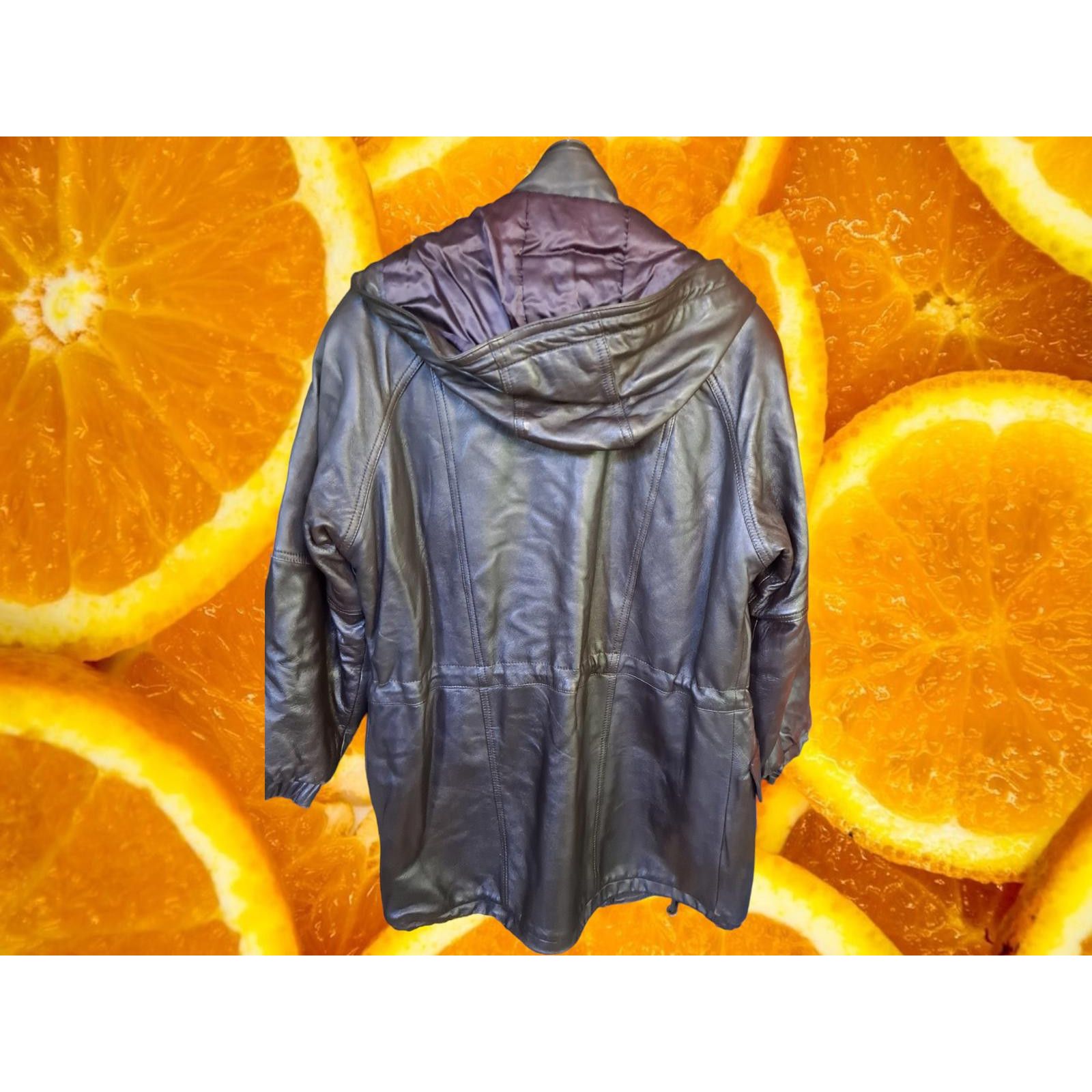 London Fog Vintage London Fog Long Brown Lined Leather Jacket with Hood Size US S / EU 44-46 / 1 - 8 Thumbnail