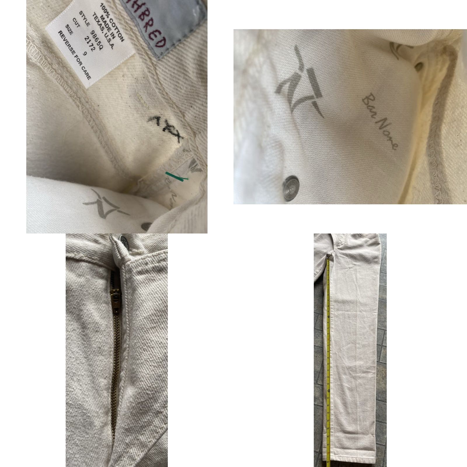 Vintage VINTAGE Thoroughbred Jeans Pants Women 9 White/Cream USA 90s Cowboy Southwestern Regular Size Jeans Womens Size 30" / US 8 / IT 44 - 8 Thumbnail