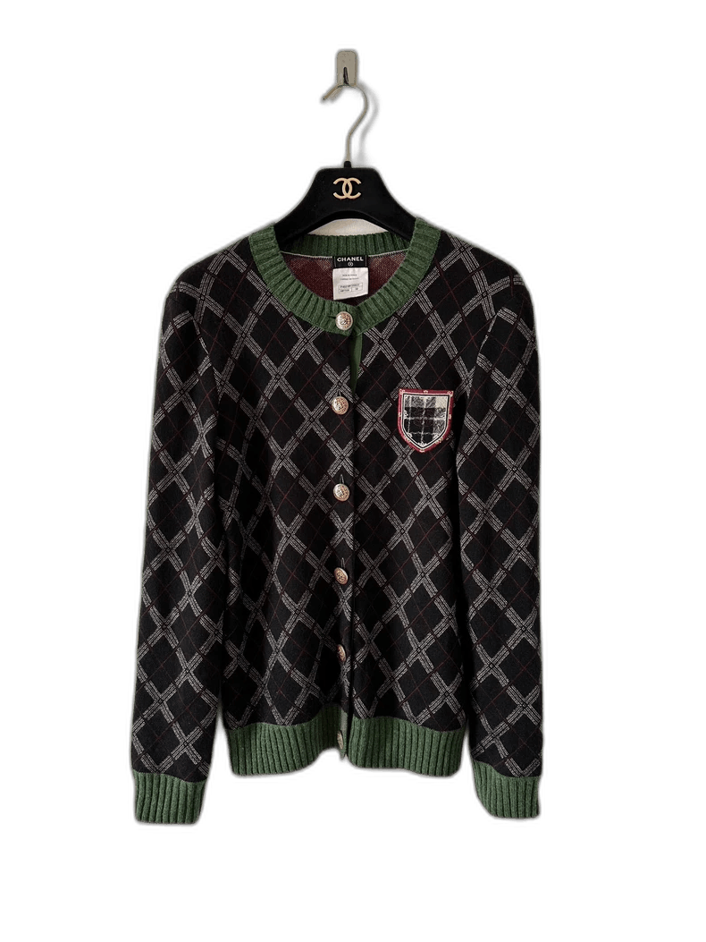 Chanel Chanel Green and Black British-style Plaid Women's Wool Car Size US M / EU 48-50 / 2 - 1 Thumbnail
