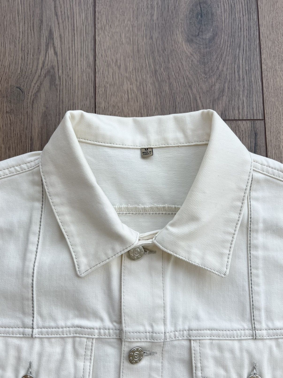 Corteiz Corteiz C-Star White Denim Jacket Medium Size US M / EU 48-50 / 2 - 3 Thumbnail