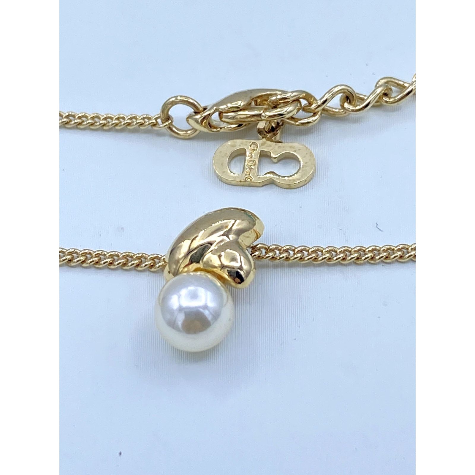Christian Dior Monsieur Christian Dior Gold-Tone Necklace with Pearl Pendant Size ONE SIZE - 5 Thumbnail