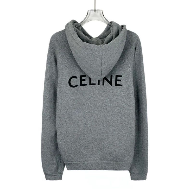 Celine Celine Gray Logo Cotton Hooded Sweatshirt Size US XS / EU 42 / 0 - 2 Thumbnail