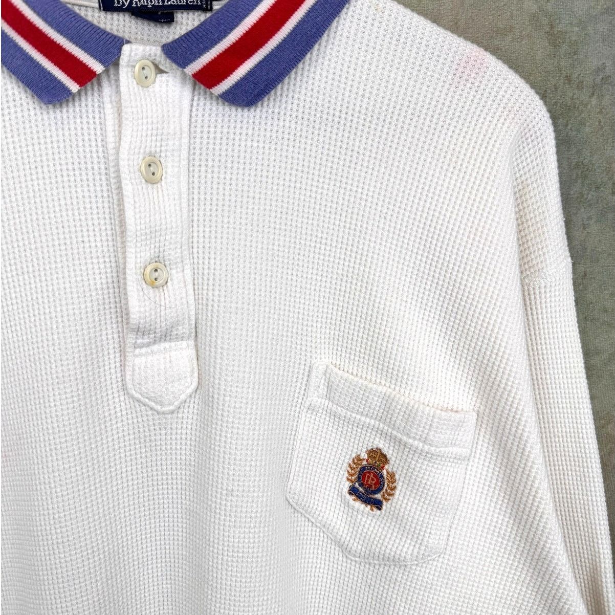 Polo Ralph Lauren × Vintage VTG 90s Polo Ralph Lauren Cookie Crest Thermal Shirt XL Size US XL / EU 56 / 4 - 10 Thumbnail