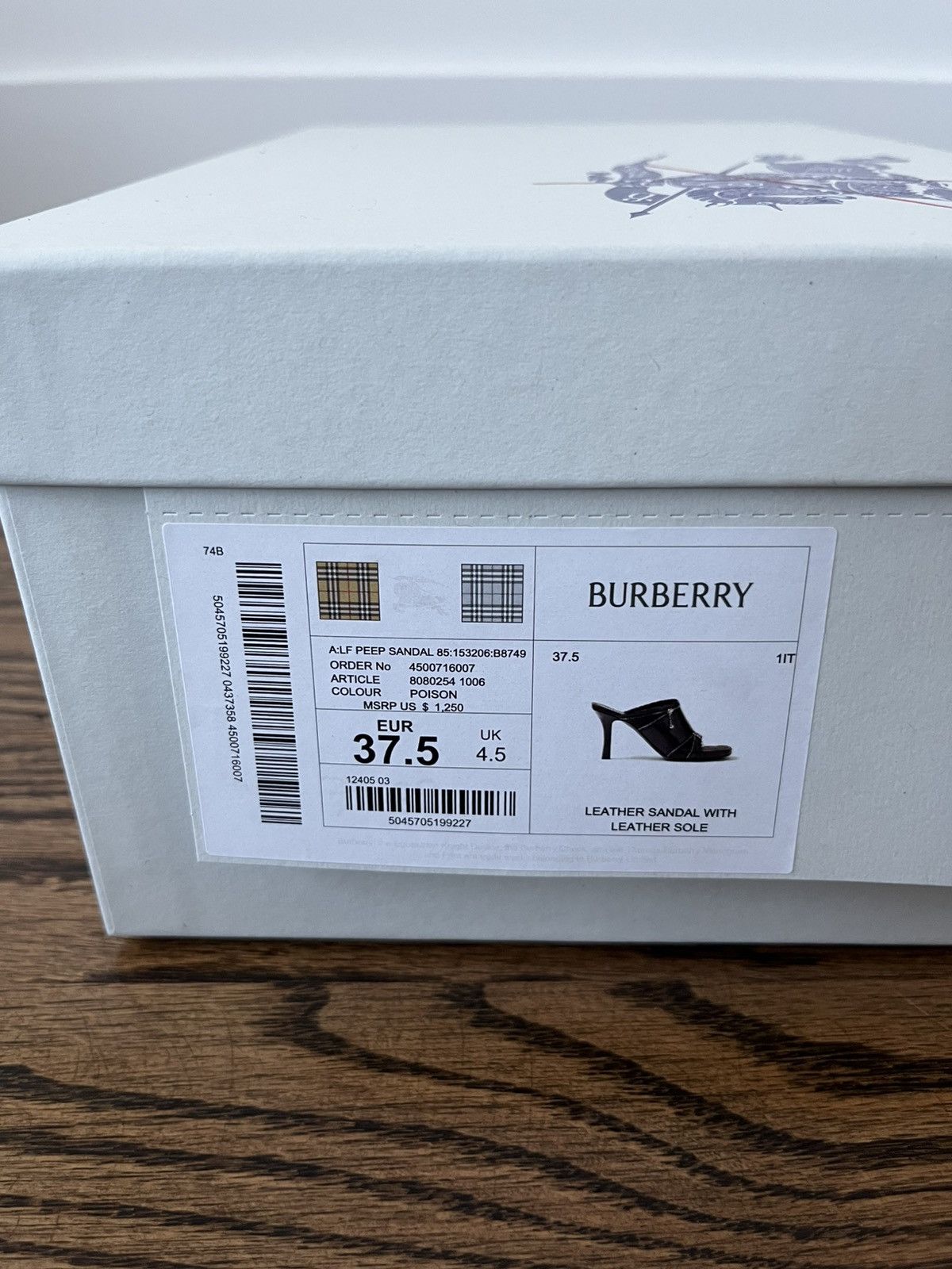 Burberry Burberry Leather Peep Sandals Size US 7.5 / IT 37.5 - 20 Thumbnail