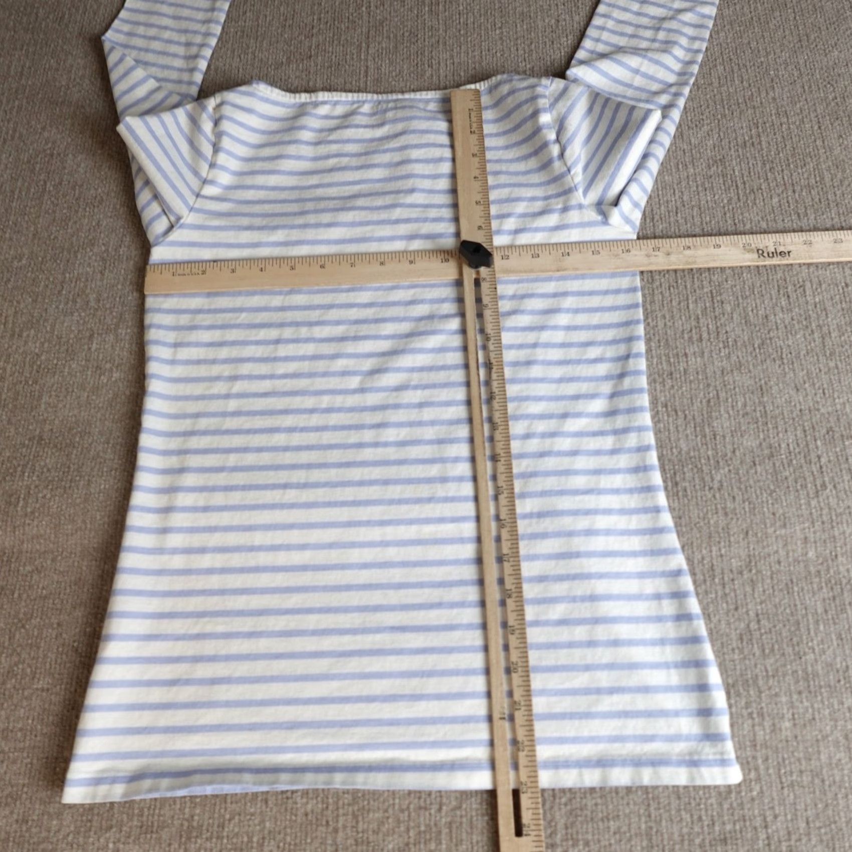 Vintage Ann Mashburn Womens Top Small White Blue Breton Stripe 100% Cotton Shirt Blouse Regular Womens Size S White Breton Stripe 100% Cotton VINTAGE? No Size S / US 4 / IT 40 - 5 Thumbnail