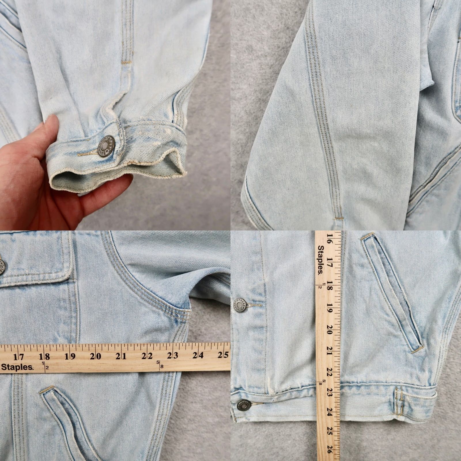 Banana Republic VINTAGE Banana Republic Denim Trucker Jacket Men M Light Wash Button Collared Pocketed Military Jacket 90s Style Mens Size US M / EU 48-50 / 2 - 9 Thumbnail