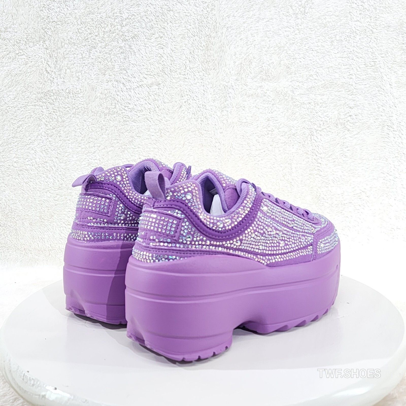 Other Ultra Cush Lilac Purple Rhinestone Platform Sneakers (US Sho Size US 8 / IT 38 - 7 Thumbnail