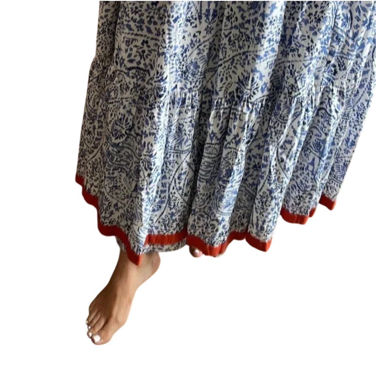REVOLVE THML Vanna Maxi Dress Blue & Cream Women's Size Small Size S / US 4 / IT 40 - 6 Thumbnail