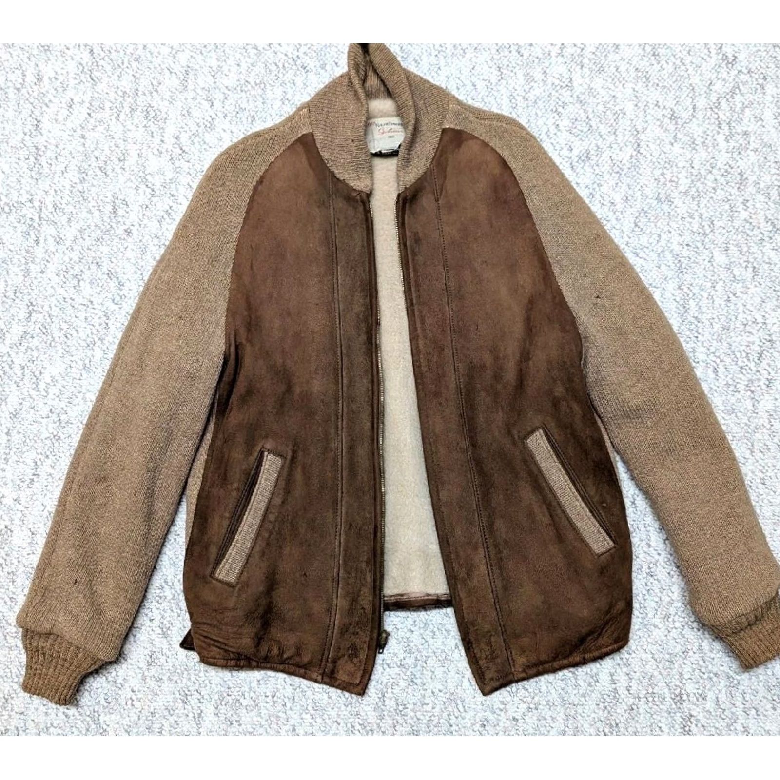 Vintage VINTAGE Ralph Edwards Car Club jacket Wool Suede cardigan Coat Jacket Mens 38 Brown 1950s Size US S / EU 44-46 / 1 - 3 Thumbnail