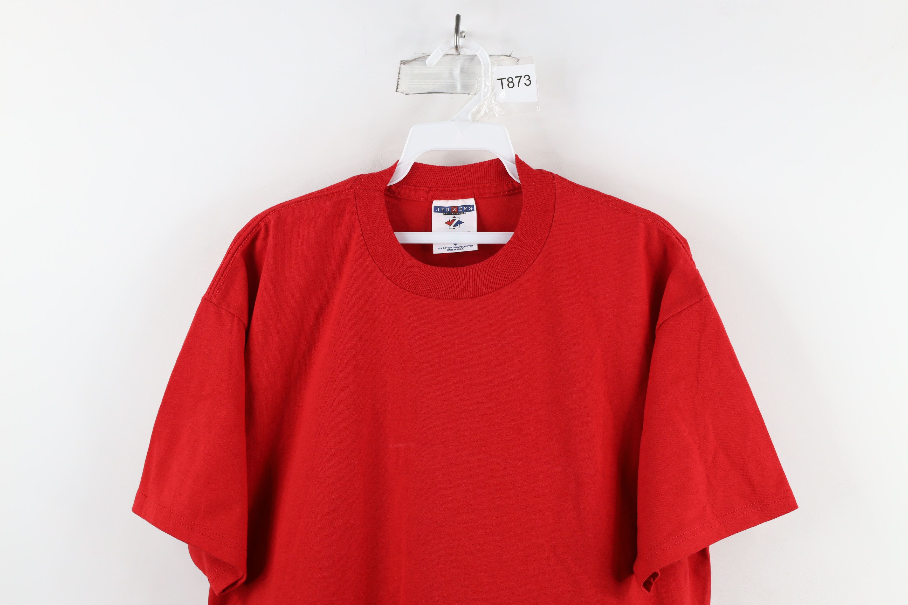 Vintage Vintage 90s Streetwear Heavyweight T-Shirt Red USA Size US L / EU 52-54 / 3 - 2 Thumbnail