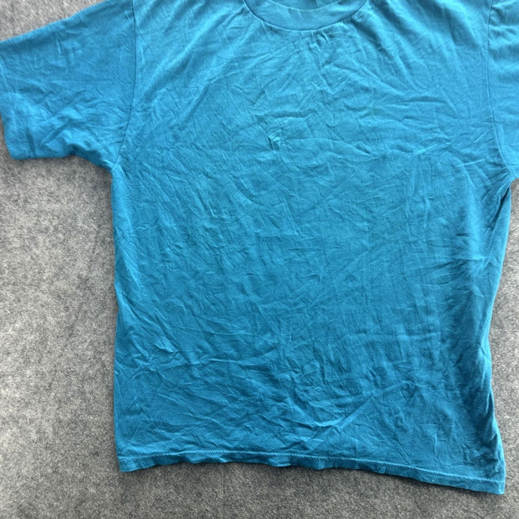 Jerzees VINTAGE Jerzees Shirt Mens Large Blue Made USA 50/50 Single Stitch Blank 80s Tee Size US L / EU 52-54 / 3 - 3 Thumbnail