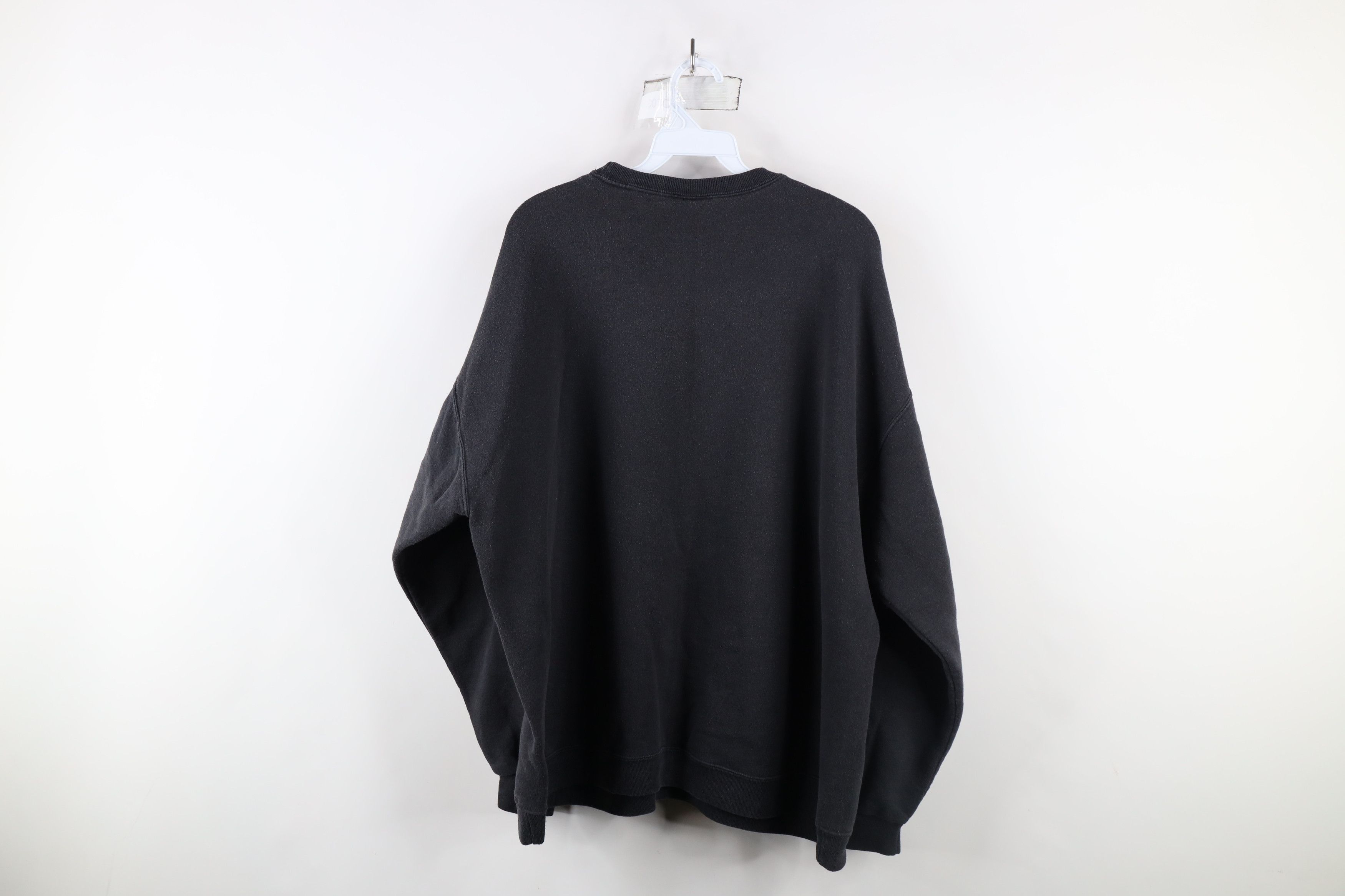 Vintage Vintage 90s Streetwear Faded Blank Crewneck Sweatshirt Black Size US XL / EU 56 / 4 - 7 Thumbnail
