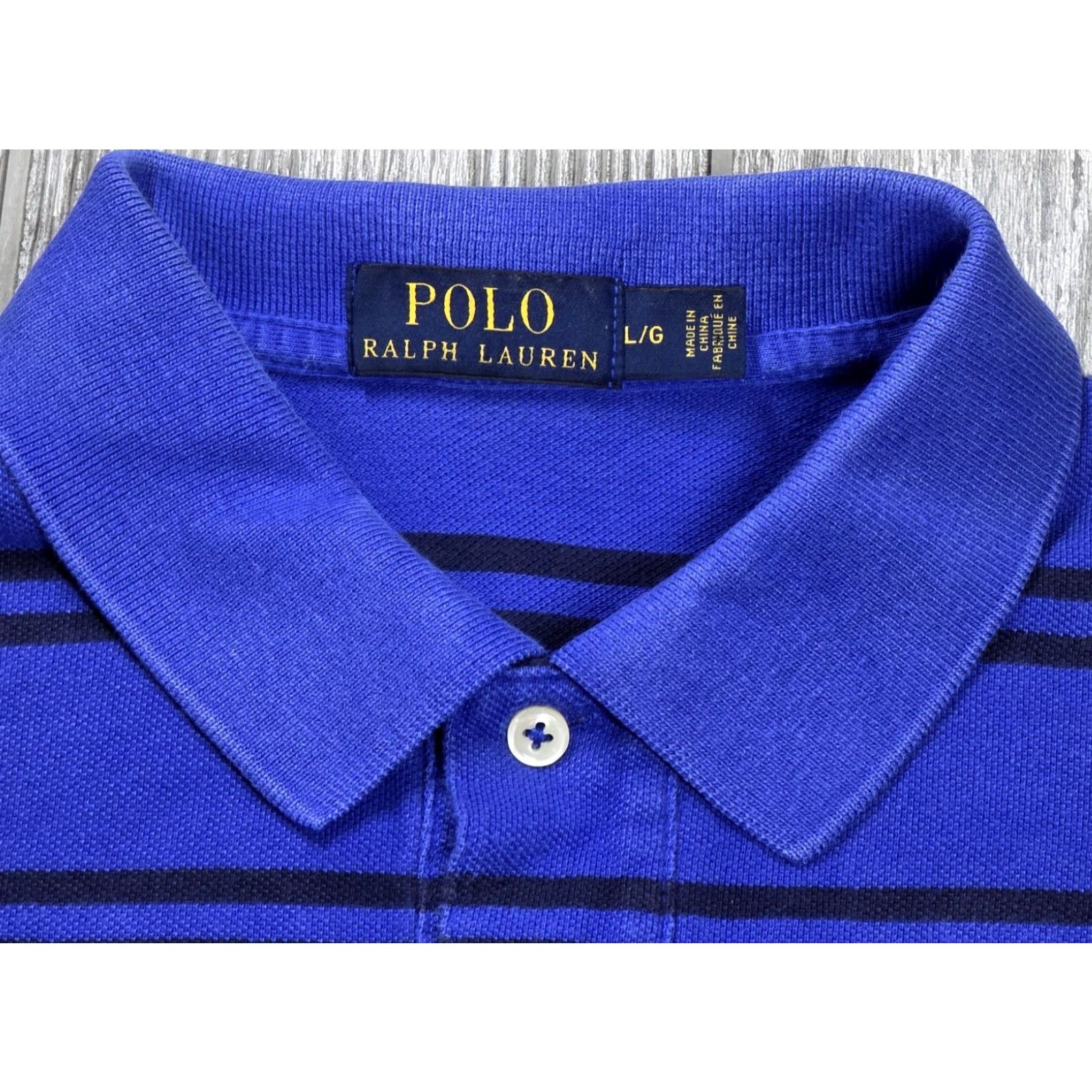 Polo Ralph Lauren Polo Ralph Lauren Short Sleeve Shirt Men L Blue Stripe Orange Pony Pique Shirt Mens Striped Polo, 100% Cotton, Classic Fit, Blue Size US L / EU 52-54 / 3 - 6 Thumbnail
