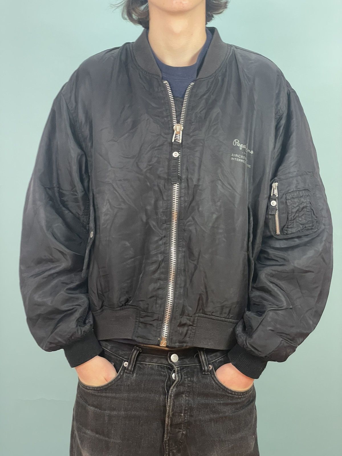 Vintage Flight jacket Vintage militairy Bomber Jacket Alpha Size US L / EU 52-54 / 3 - 2 Thumbnail