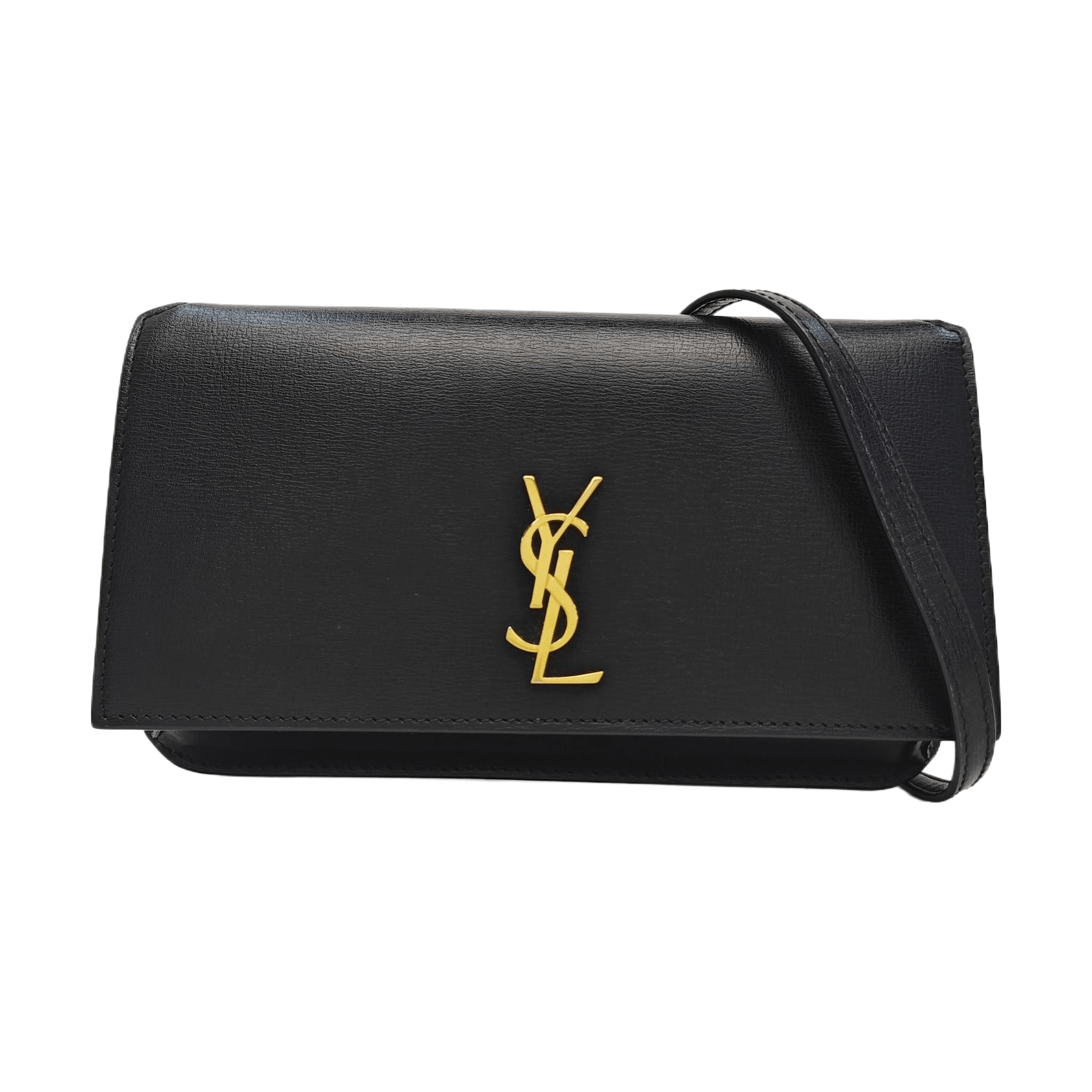 Saint Laurent Paris Saint Laurent Monogram Leather Shoulder Bag Black Size ONE SIZE - 1 Thumbnail
