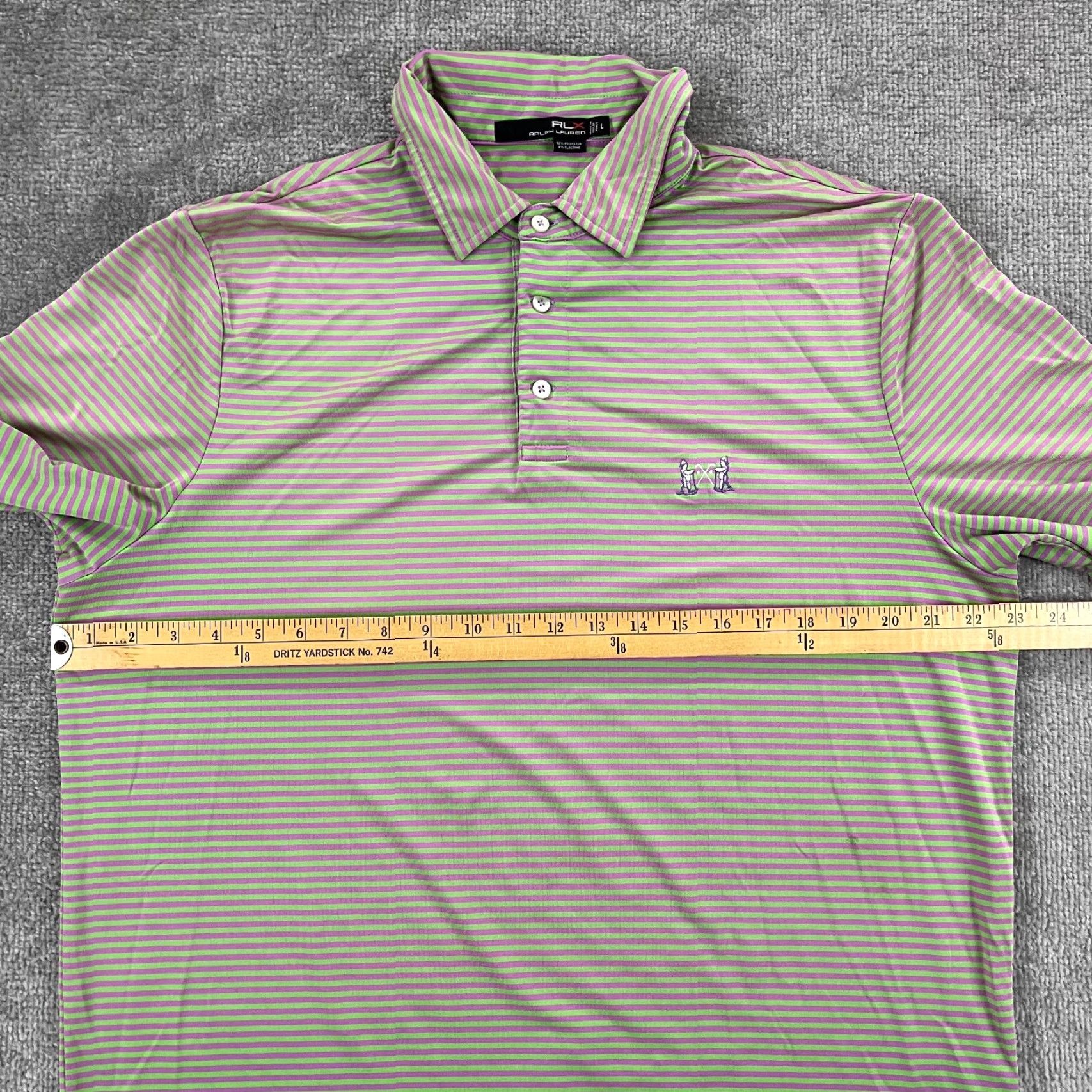 RLX Ralph Lauren RLX Ralph Lauren Polo Shirt Mens Large Green Pink National Golf Links of America Casual Short Sleeve Button Collar Size US L / EU 52-54 / 3 - 7 Thumbnail