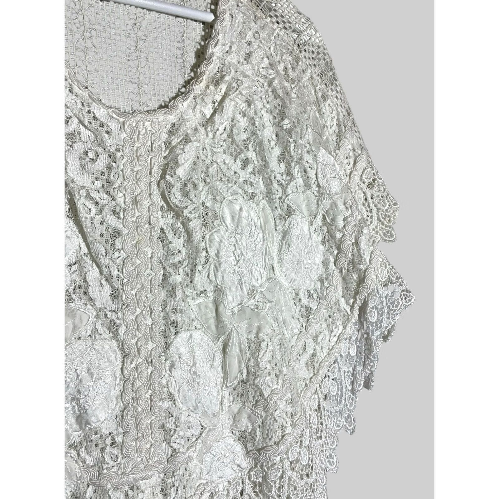 Yves Saint Laurent Vintage Saint Laurent Lace Blouse White Boho Top Size 40 Made in France Size S / US 4 / IT 40 - 6 Thumbnail