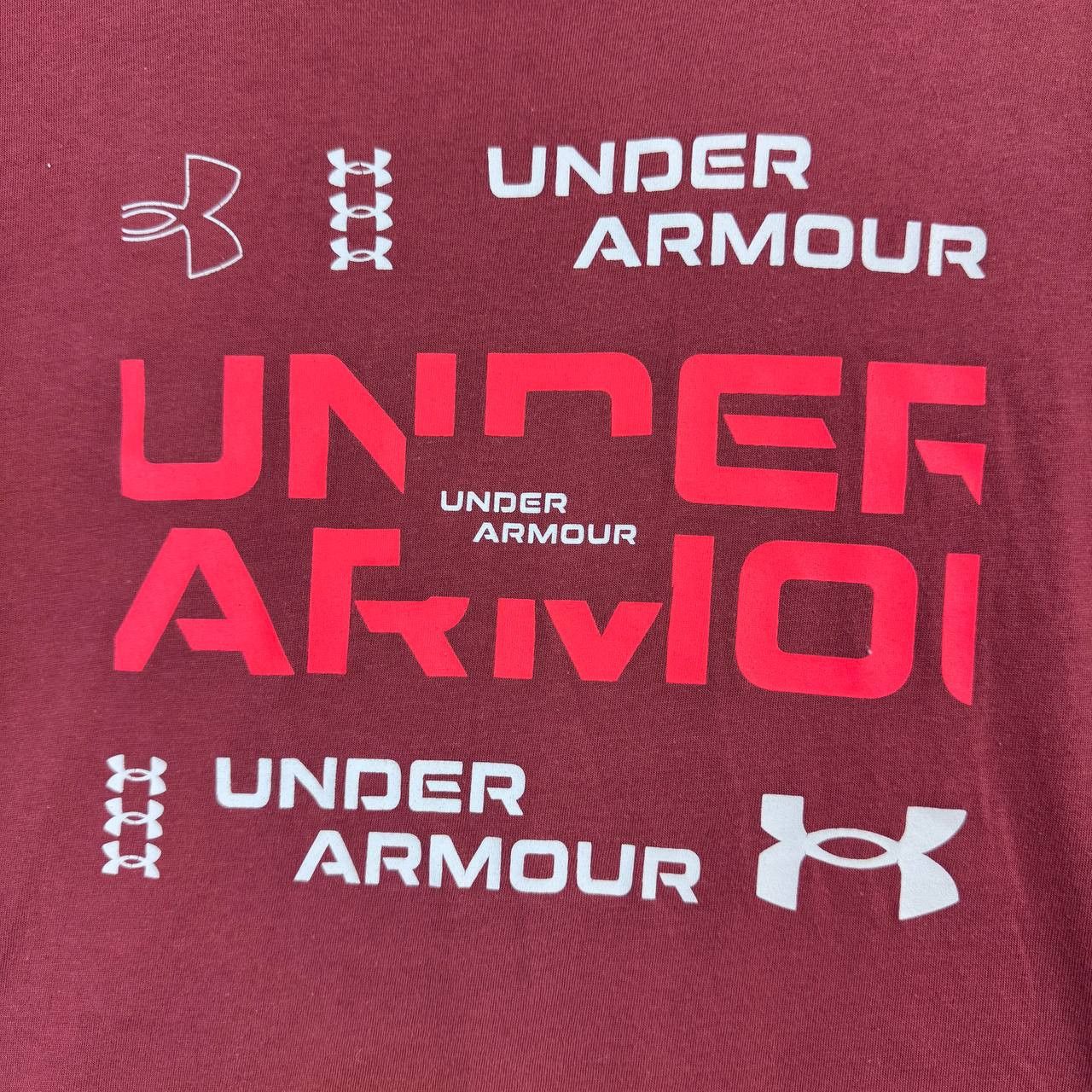 Under Armour Under Armour Graphic Logo T-Shirt Burgundy Red Mens Size M Size US L / EU 52-54 / 3 - 3 Thumbnail