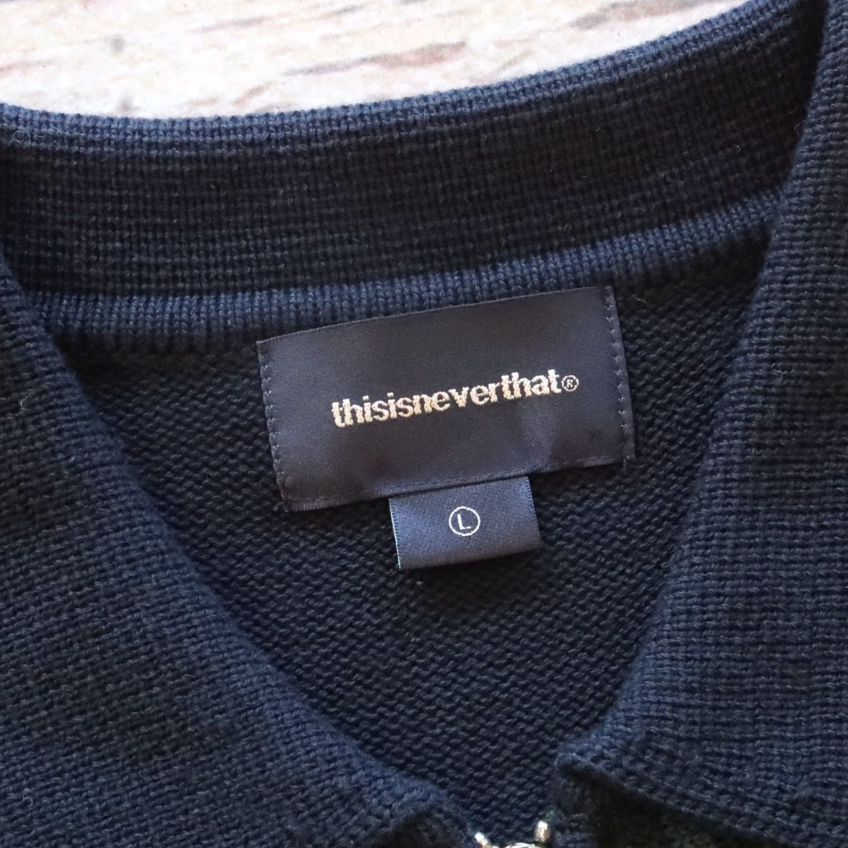thisisneverthat Thisisneverthat Zip Knit Shirt L Mens Blue Full Zip Knit Size US L / EU 52-54 / 3 - 6 Thumbnail