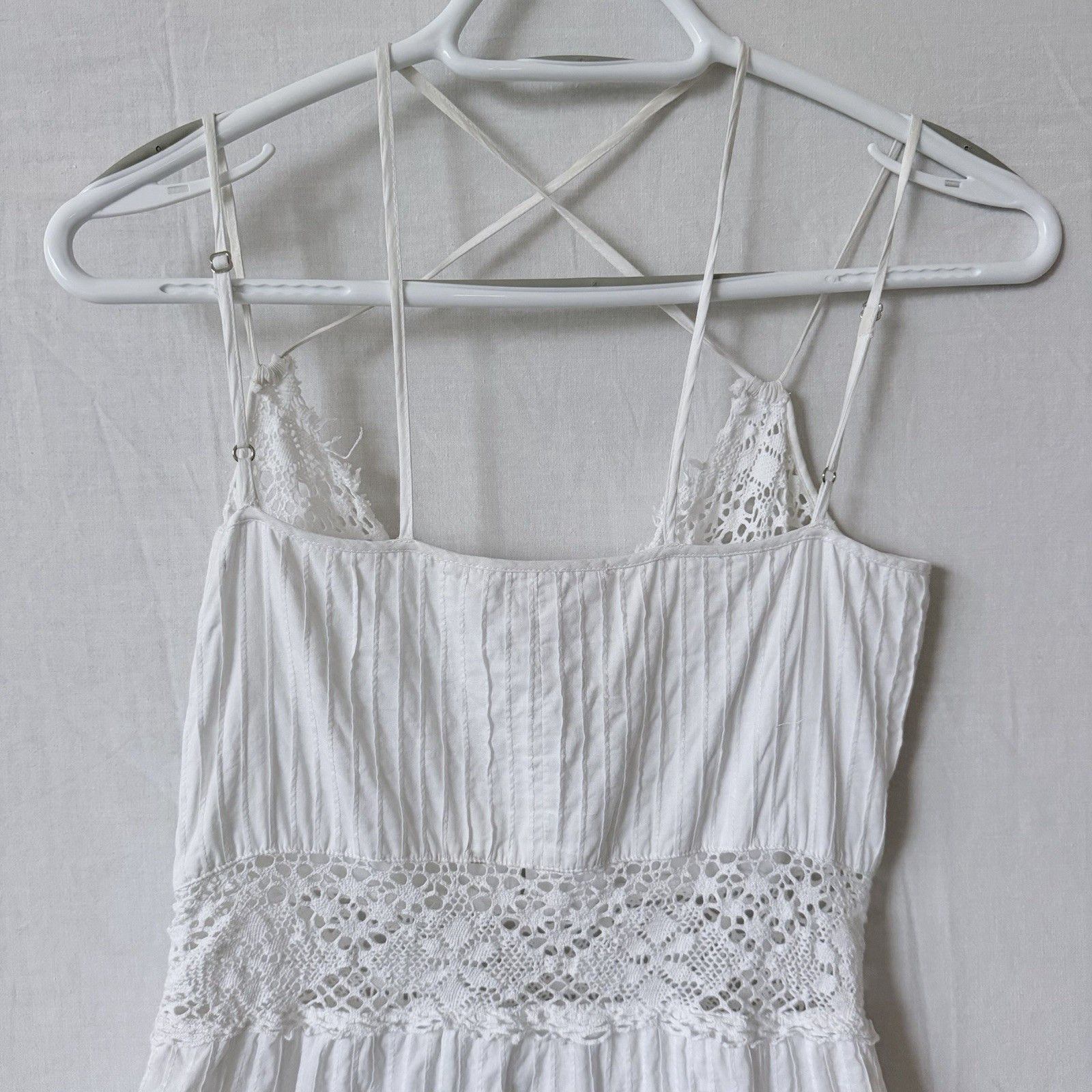 Rebecca Taylor Rebecca Taylor White Crochet Trim Textured Cotton Babydoll Size S / US 4 / IT 40 - 9 Thumbnail