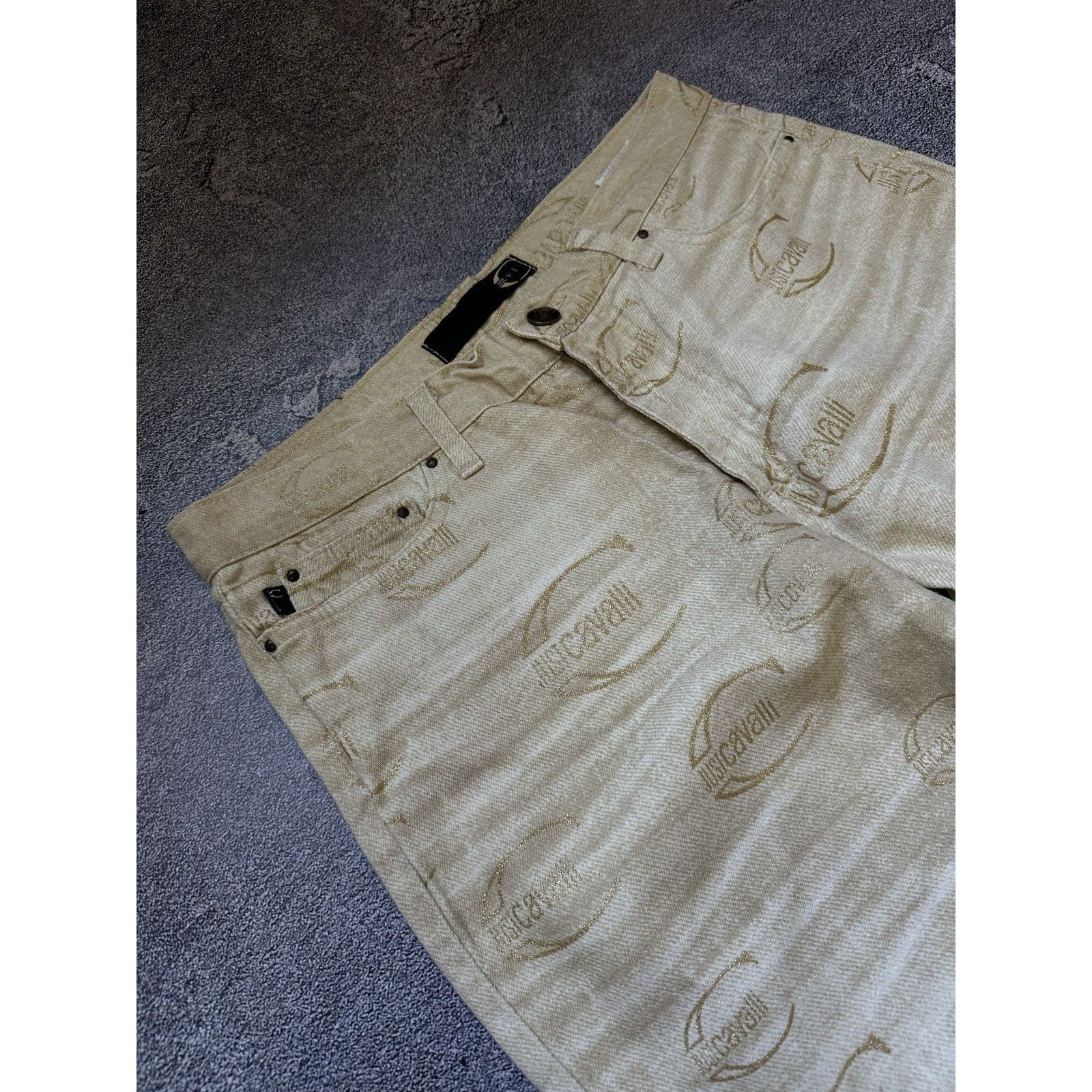 Just Cavalli Vintage Just Cavalli Monogram Mens Gold Jeans Pants Size 28 Size US 28 / EU 44 - 3 Thumbnail