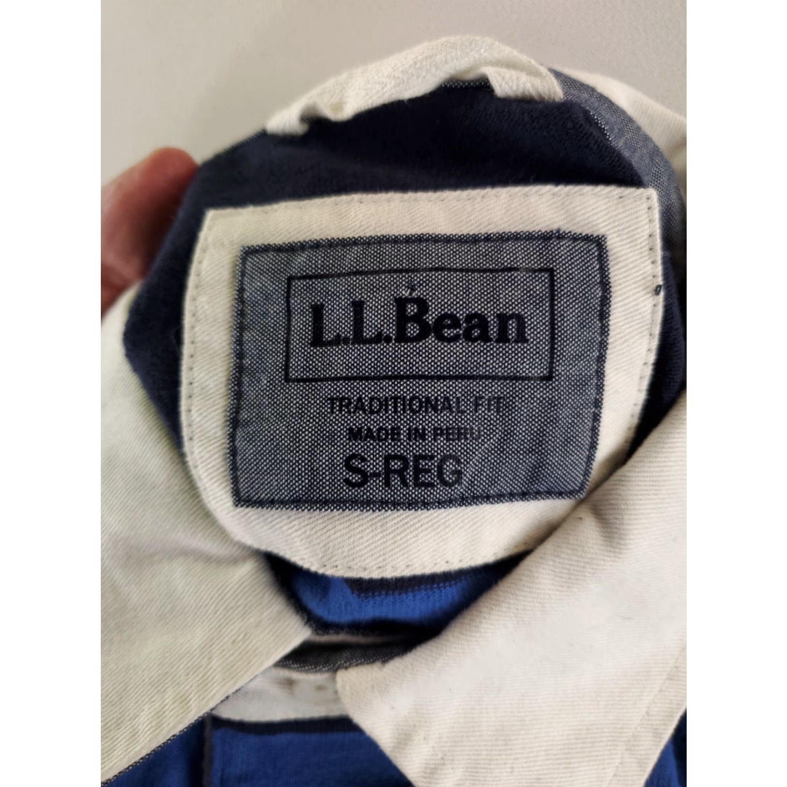Vintage LL Bean Rugby Shirt Striped Long Sleeve Mens S Blue Size US S / EU 44-46 / 1 - 2 Thumbnail