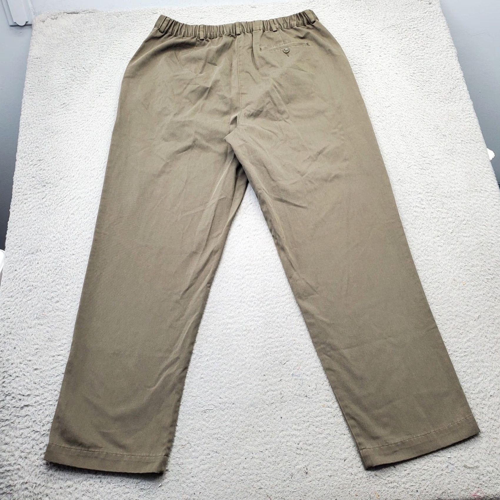 Vintage L.L. Bean Pants Womens 16 Green Original Fit Slash Pocket Cotton Straight Leg Shirt? Size 38" / US 16 / IT 52 - 2 Thumbnail