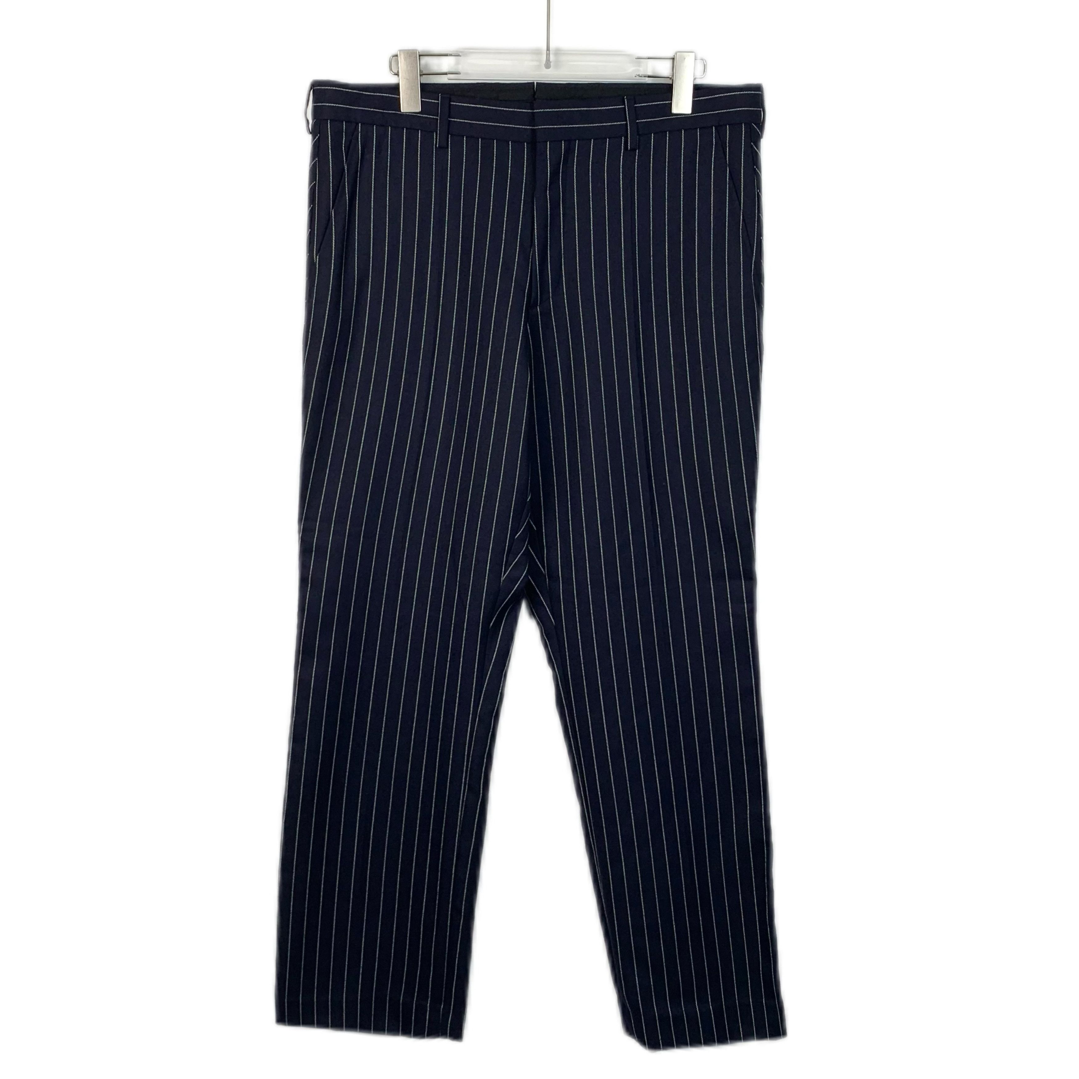 Burberry Burberry Navy Striped Wool Trousers (Size L) Size US 36 / EU 52 - 1 Thumbnail