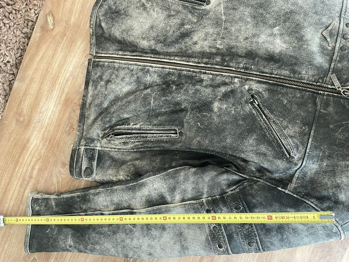 Vintage Distressed Grey Leather Rider Jacket Size US XL / EU 56 / 4 - 7 Thumbnail