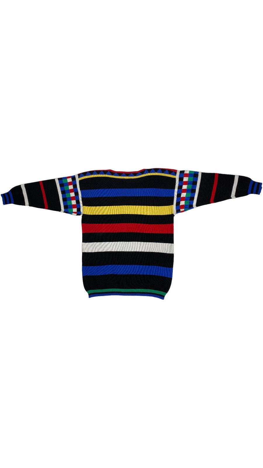 Vintage LASTDROP🔥Vintage 90s Striped Abstraction Heart Dress Sweater Size S / US 4 / IT 40 - 3 Thumbnail