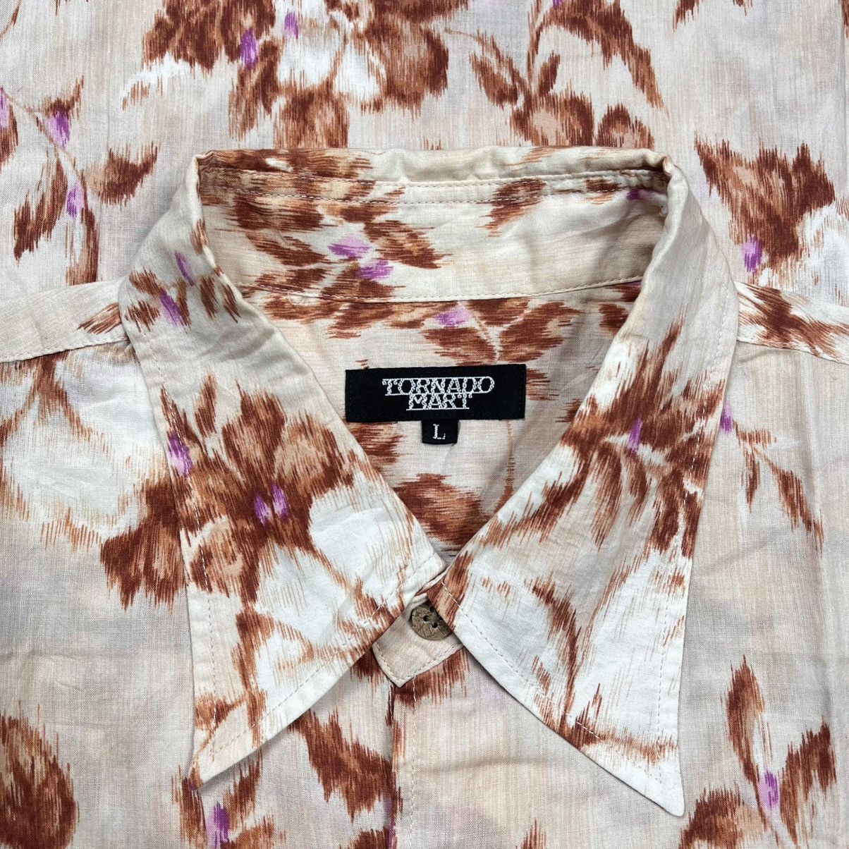 Tornado Mart Tornado Mart Floral Pattern Button Up Shirt Size L / US 10 / IT 46 - 4 Thumbnail
