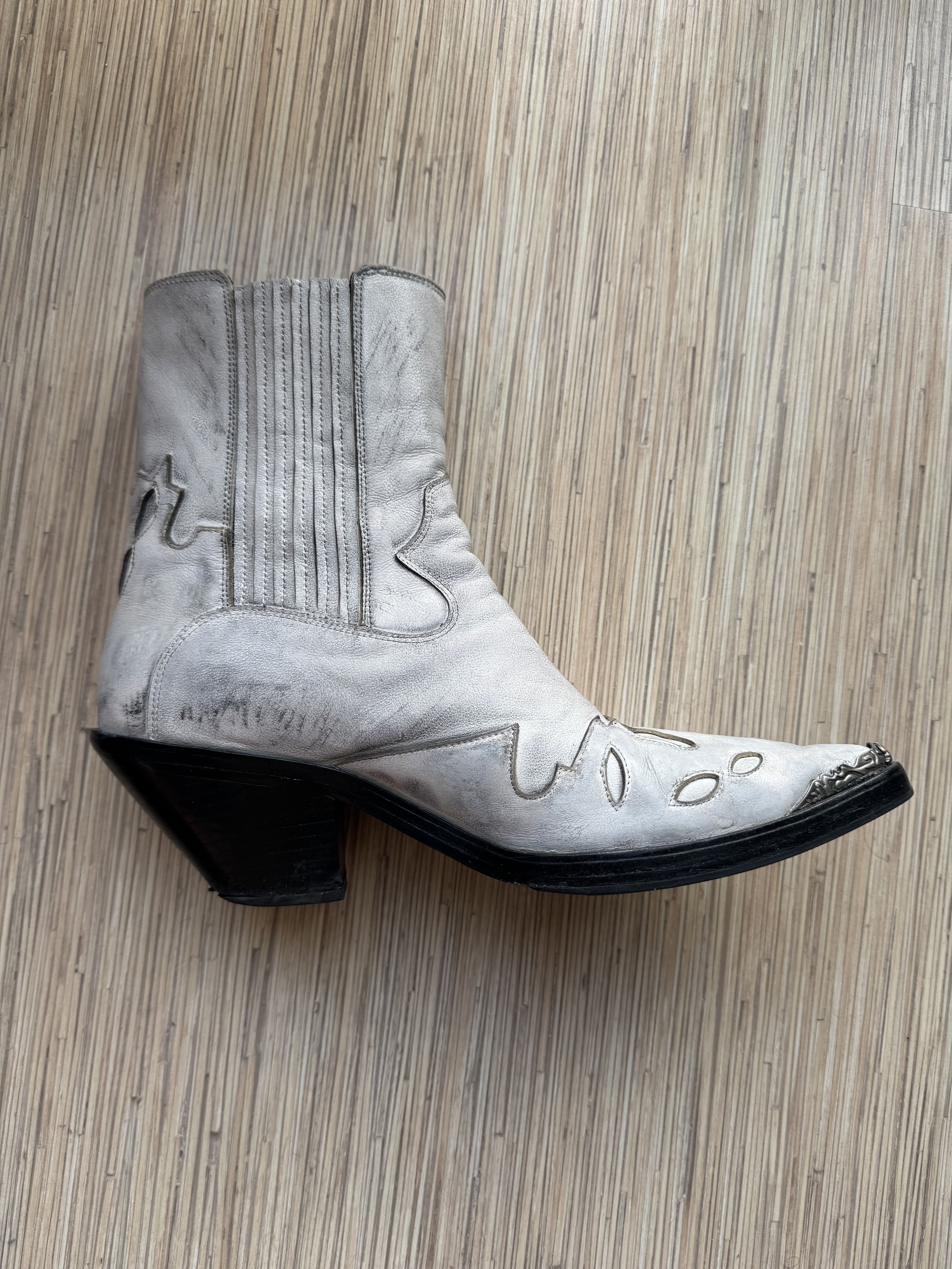 Enfants Riches Deprimes Enfants Riches Deprimes Midnight Cowboy Boots Worn Out White Size US 9 / EU 42 - 4 Thumbnail