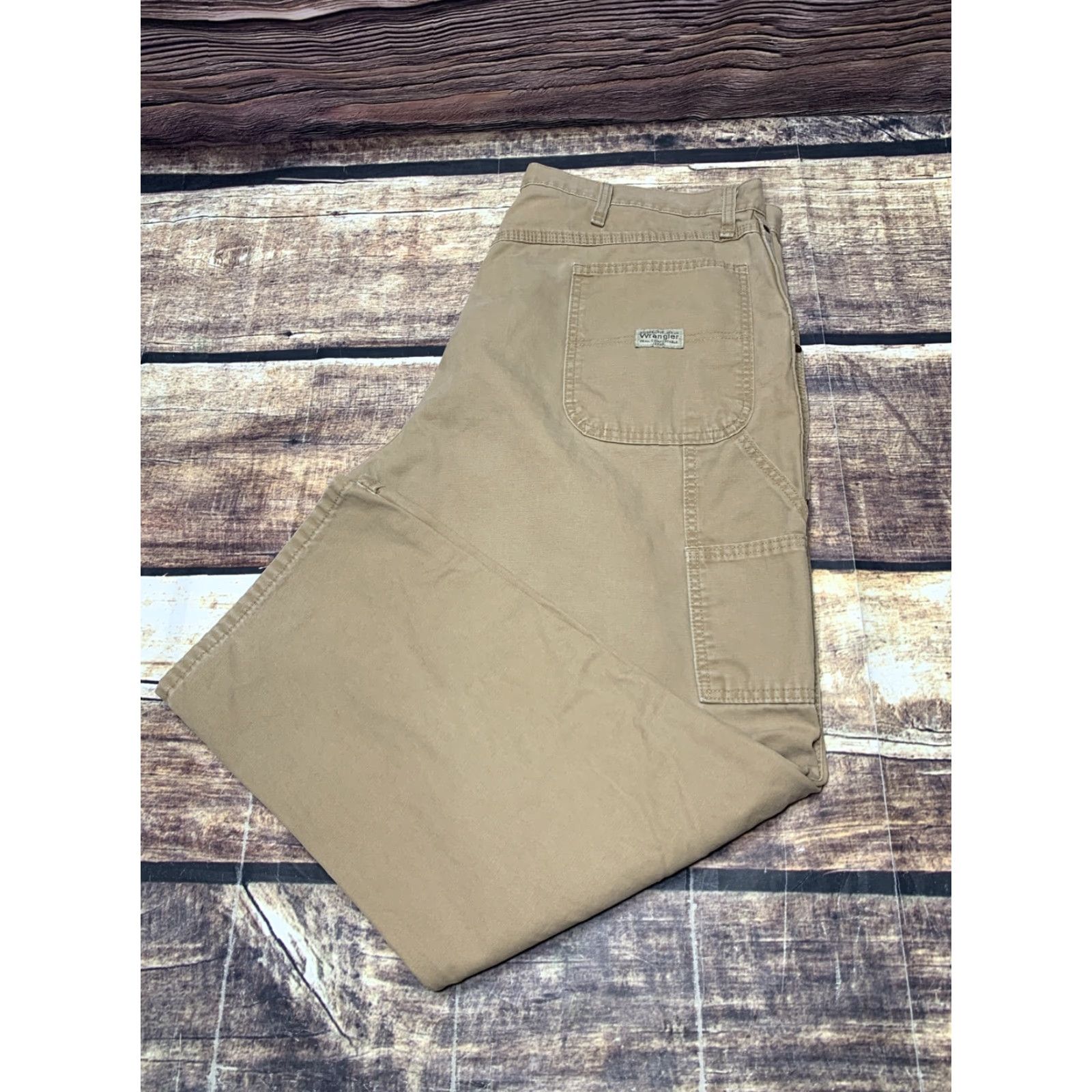Wrangler Wrangler Carpenter Pants Mens Sz 40 x 30 Lt Brown Tan Cotton Pockets Hammer Loop Size US 40 / EU 56 - 7 Thumbnail