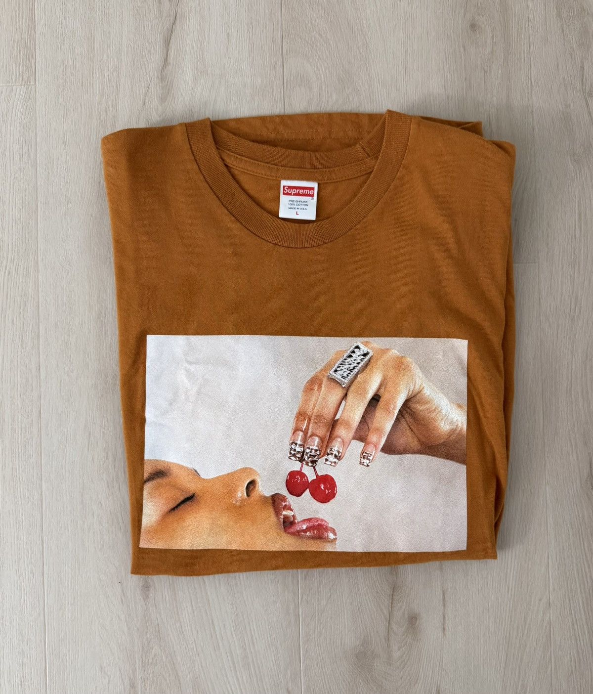 Supreme Supreme SS20 Cherries Tee Burnt Orange Size US L / EU 52-54 / 3 - 9 Thumbnail