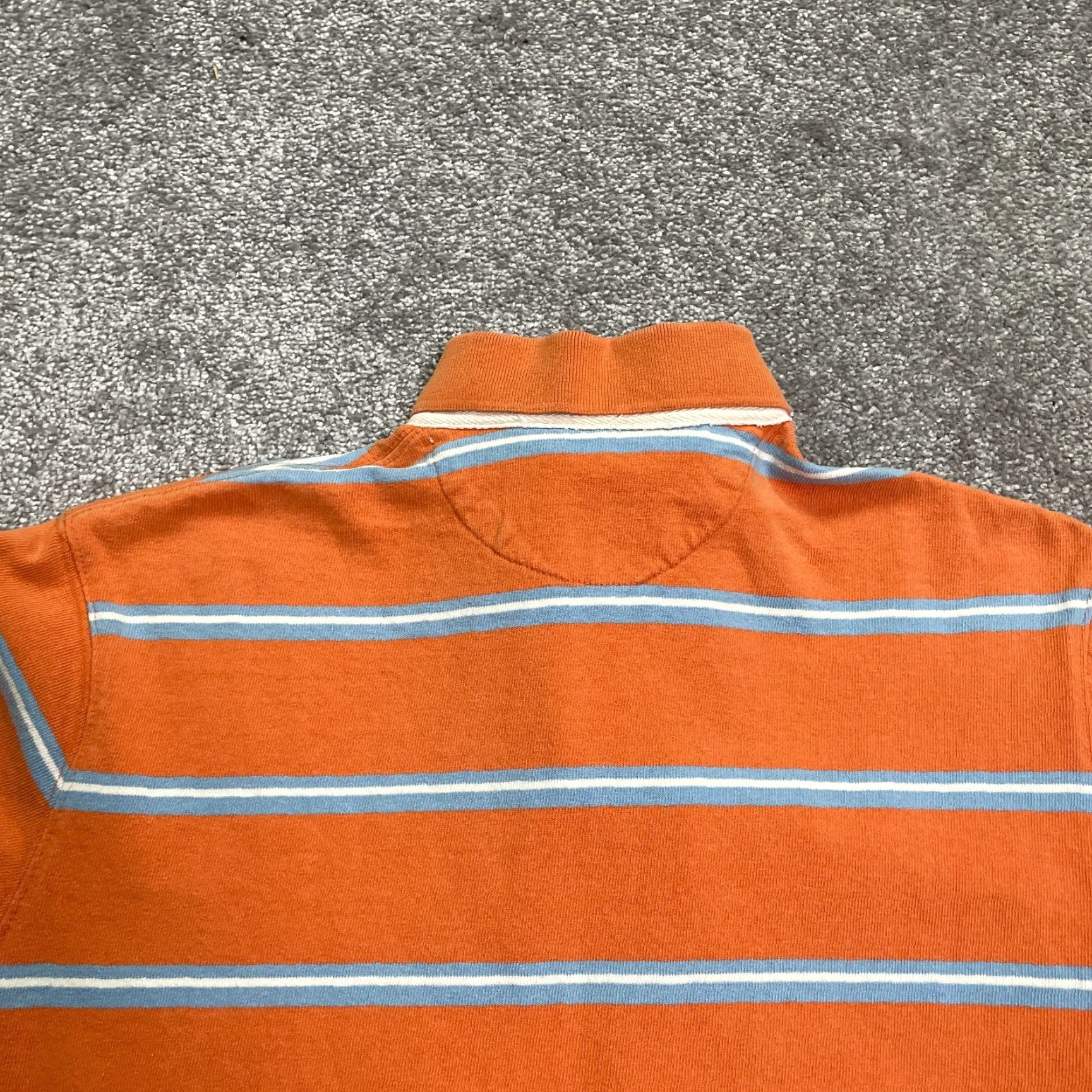 American Eagle Outfitters American Eagle Outfitters Polo Shirt Mens Medium Orange Blue Striped Cotton Top Size US M / EU 48-50 / 2 - 3 Thumbnail