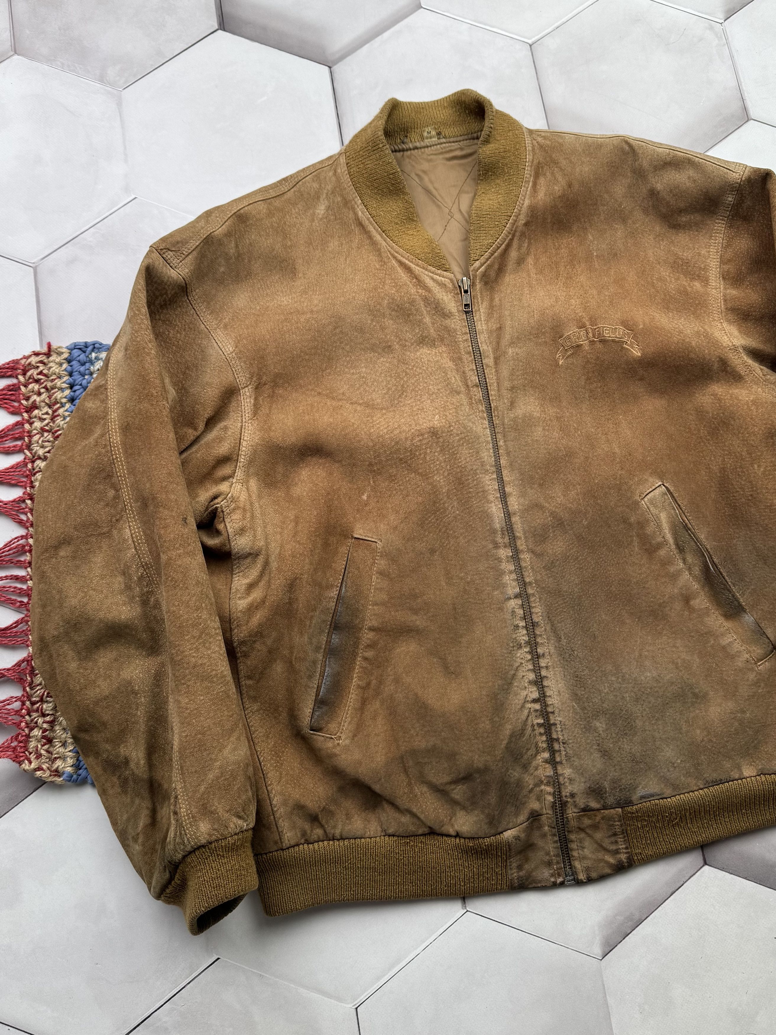 Japanese Brand Vintage Suede Bomber Jacket (E4) Size US M / EU 48-50 / 2 - 2 Thumbnail