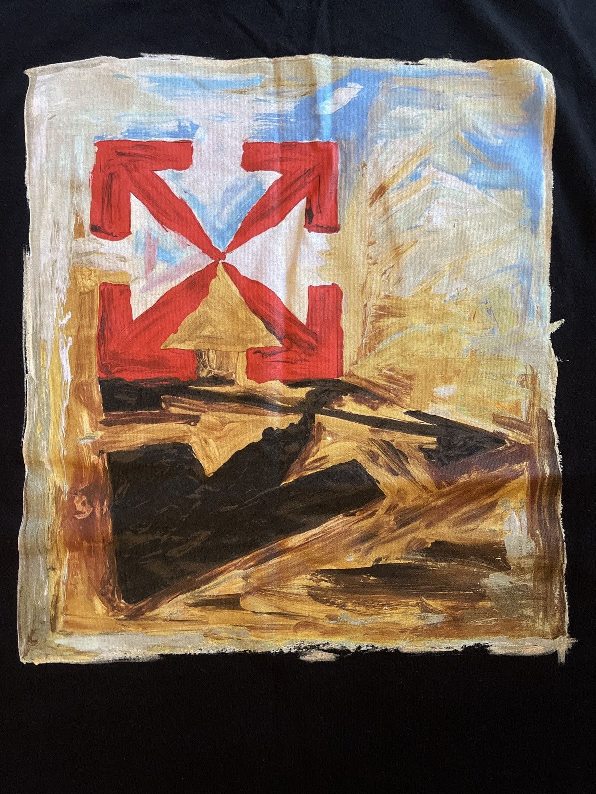 Off-White OFF-WHITE Arrow On Canvas Print Tee Size US XL / EU 56 / 4 - 1 Thumbnail