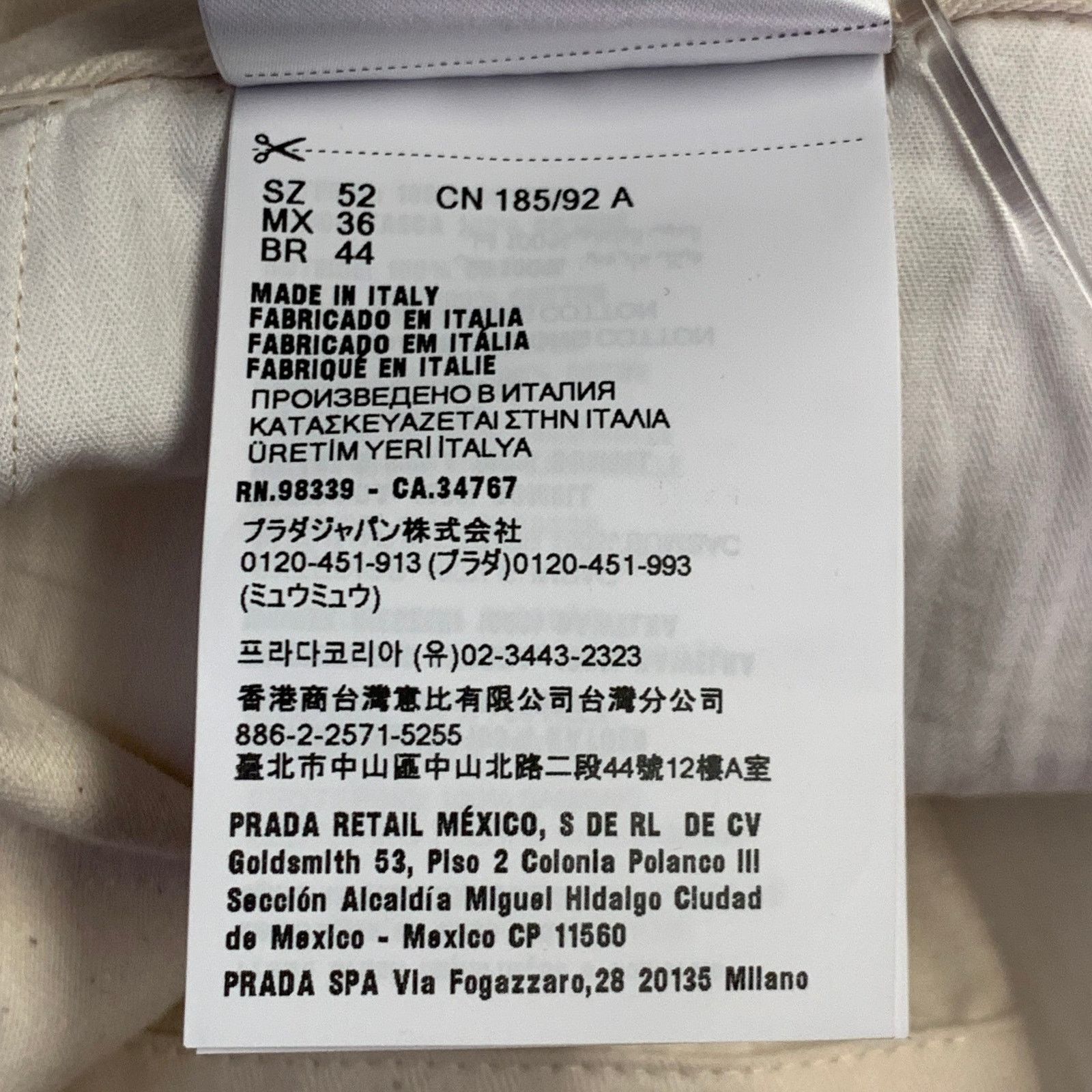 Prada Beige Cotton Herringbone Tapered Elastic Cuffs Zip Fly Pants Size US 36 / EU 52 - 9 Thumbnail