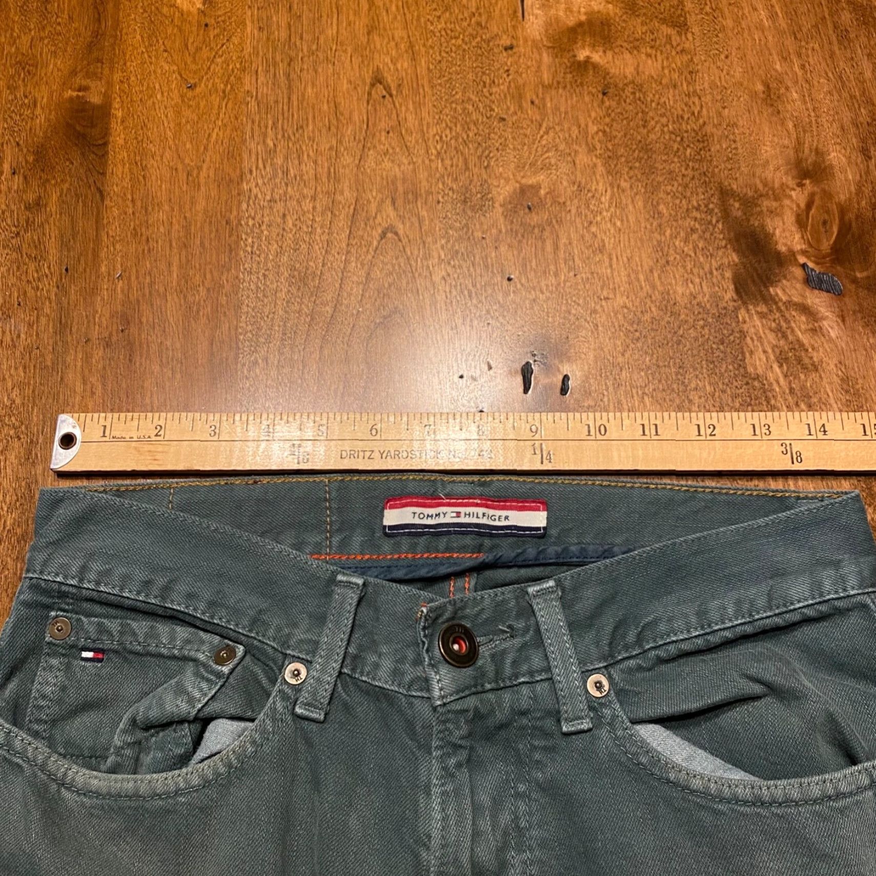 Tommy Hilfiger Tommy Hilfiger Jeans Mens 28x29 Straight Leg Green Denim Outdoor Regular Distressed No Size US 28 / EU 44 - 5 Thumbnail