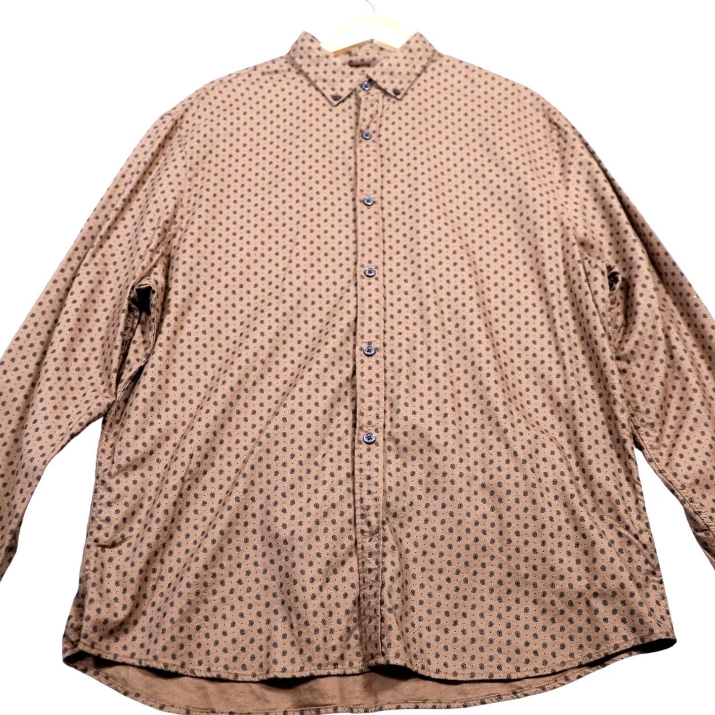 Express Express Mens Button-Up Shirt Brown Small Print Long Sleeve Collared XL Size US XL / EU 56 / 4 - 5 Thumbnail