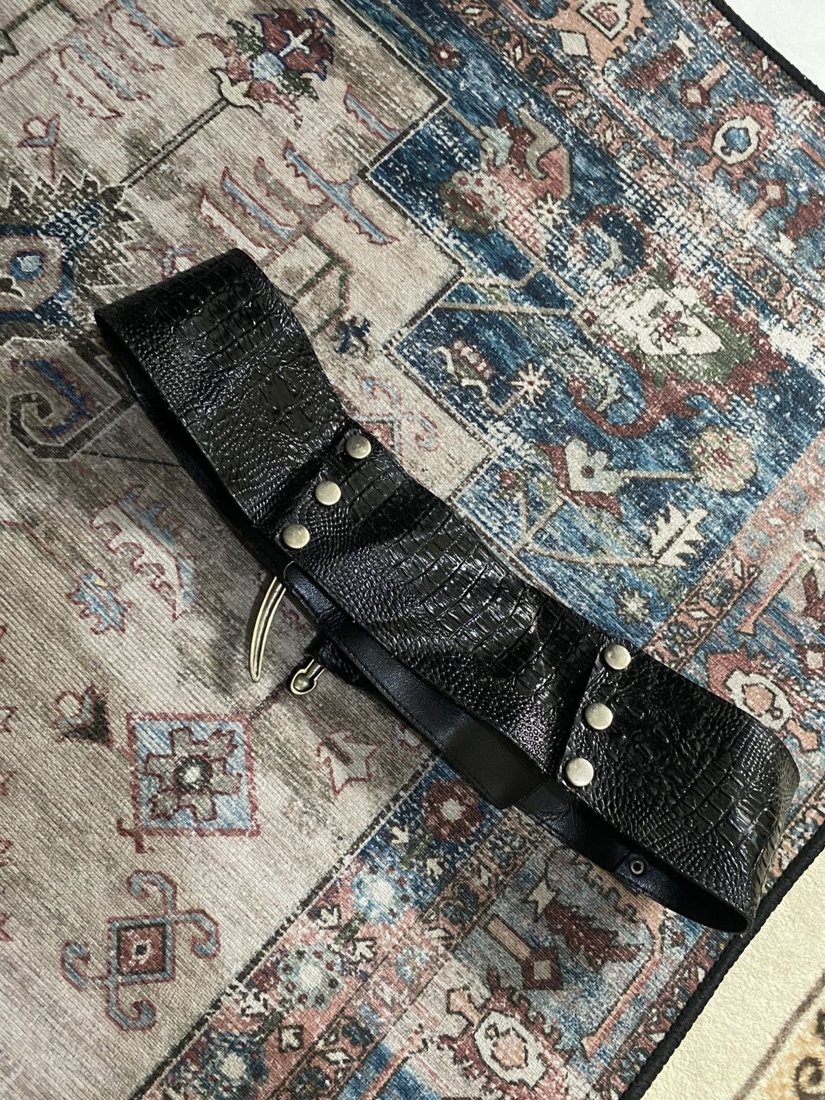 KMRii Wide belt blck croco motif Kmrii Style Size ONE SIZE - 4 Thumbnail