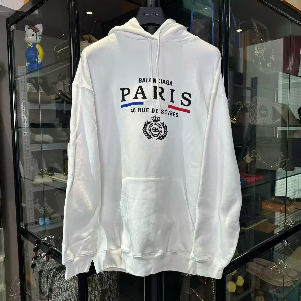 Balenciaga Balenciaga Paris Crown Wheat Ear White Hoodie Size US XS / EU 42 / 0 - 1 Thumbnail