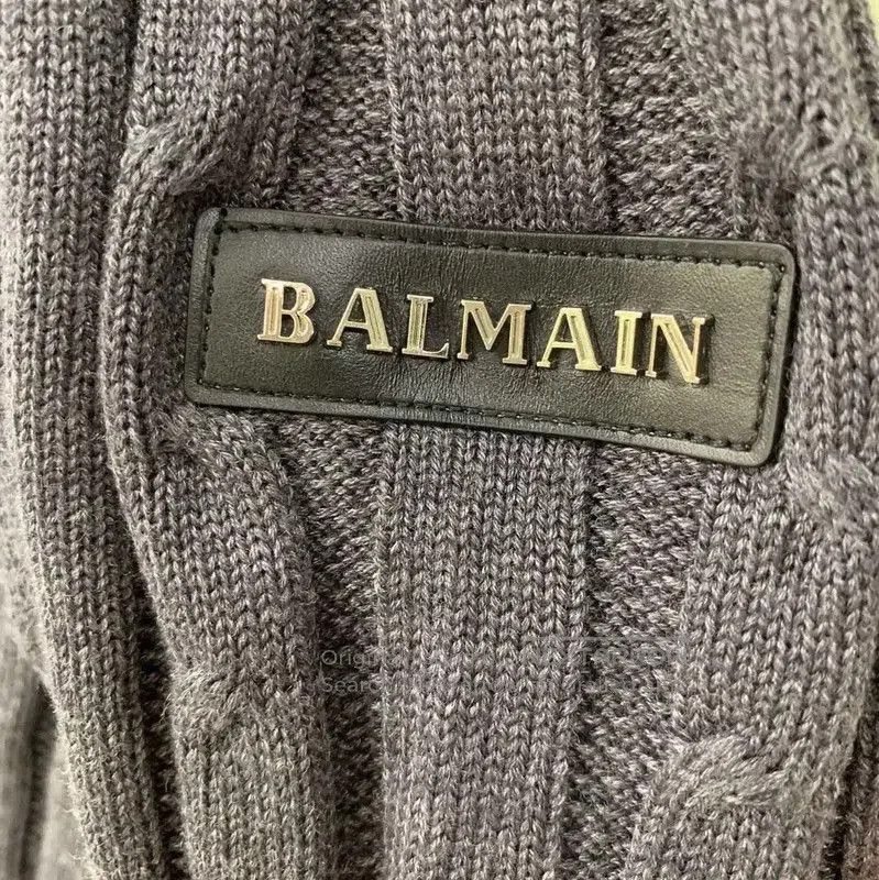 Balmain Balmain Gray Cotton Long Sleeve Pullover Sweater . Size M / US 6-8 / IT 42-44 - 3 Thumbnail