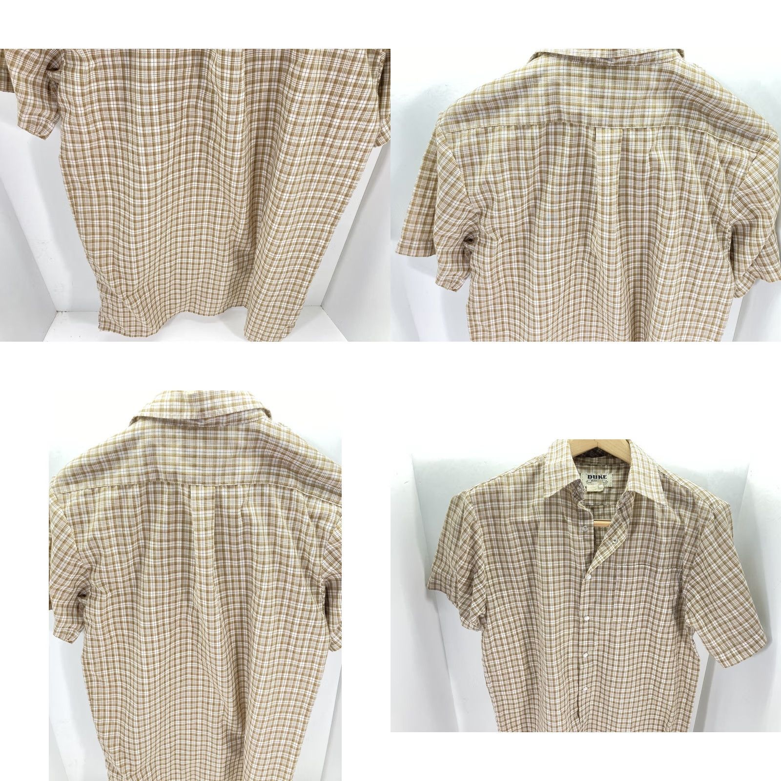 Haband Haband Duke Pearl Snap Shirt Men Size M Beige Check Short Sleeve Western Shirt Size US M / EU 48-50 / 2 - 8 Thumbnail