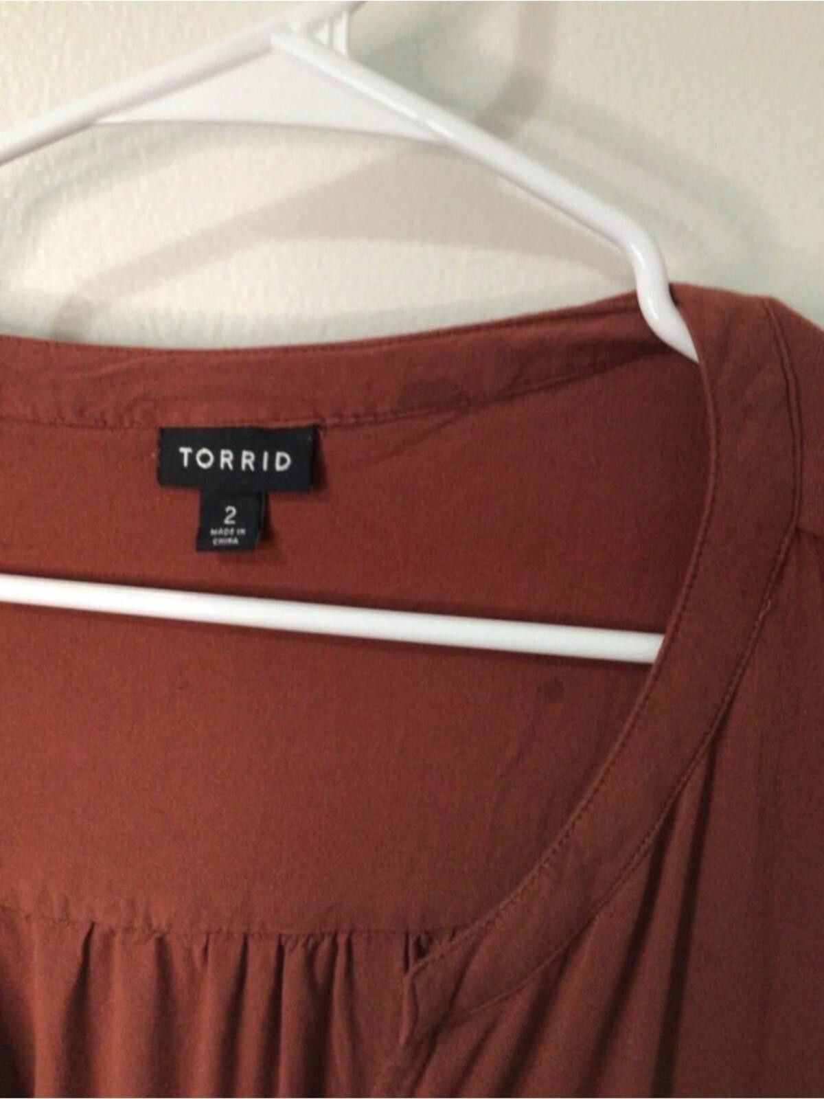 Other torrid Rust Brown Long Sleeve Drawstring Shirt Dress Size XS / US 0-2 / IT 36-38 - 5 Thumbnail