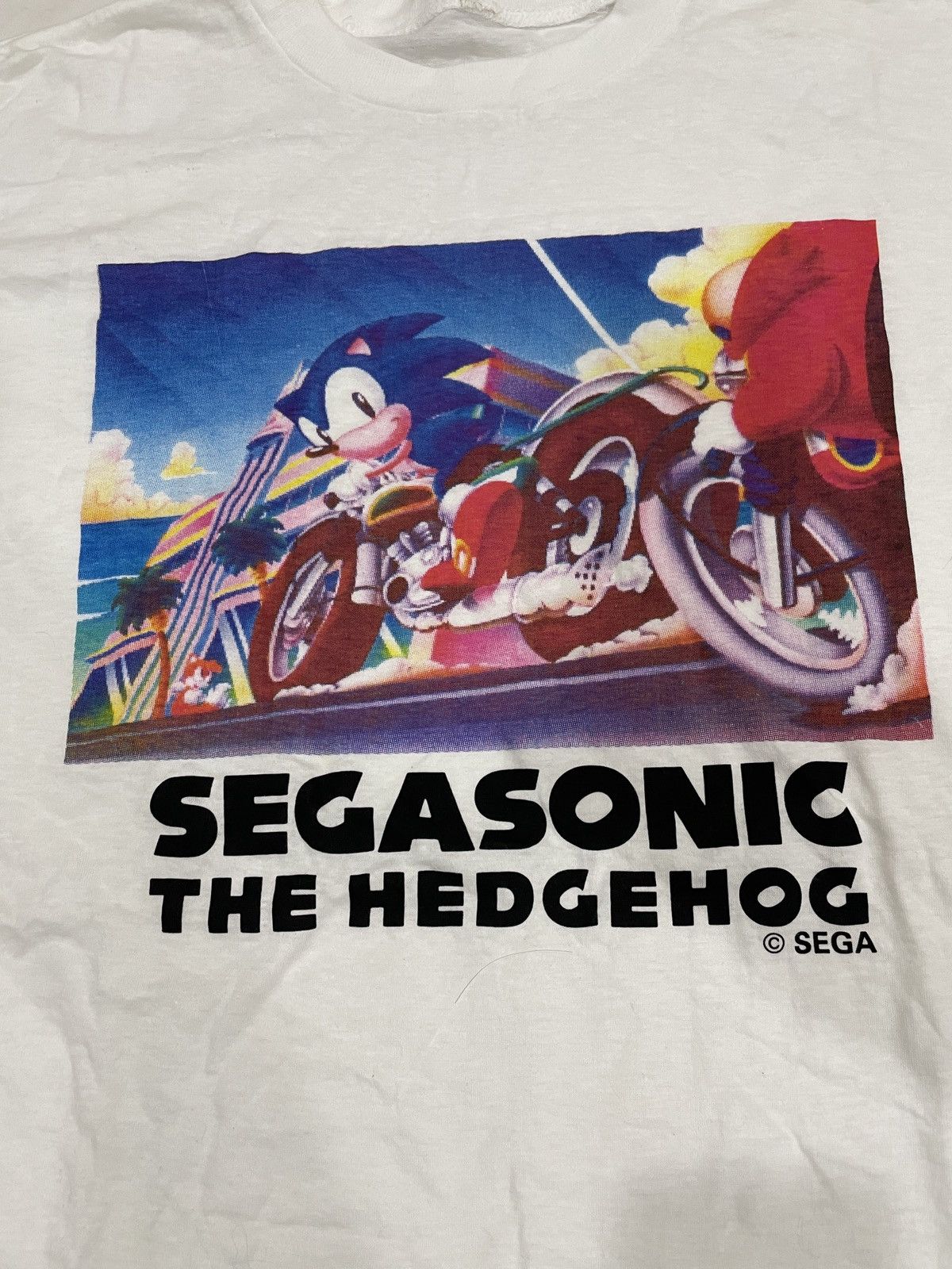 Anime Vintage Sega Genesis Sonic The Hedgehog 1991 promo t-Shirt Size US M / EU 48-50 / 2 - 4 Thumbnail