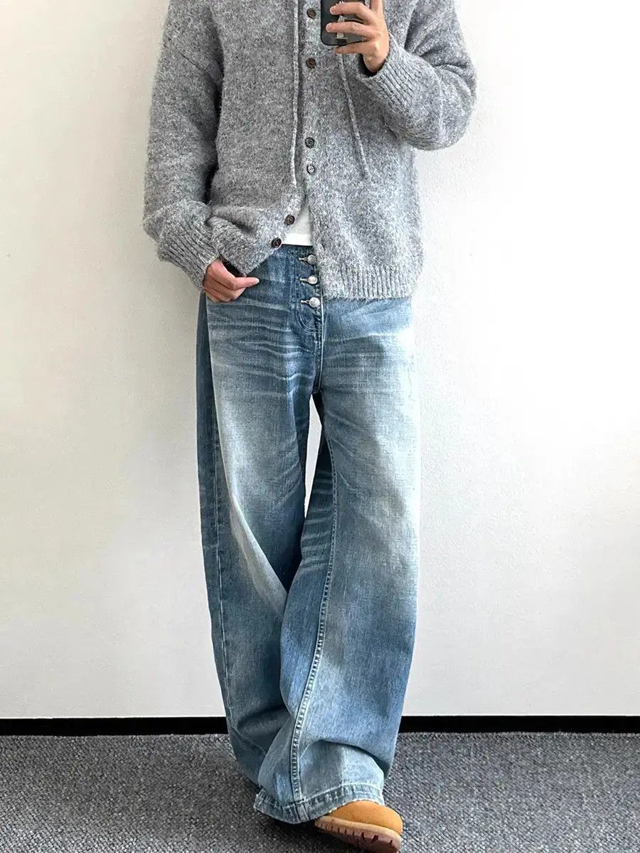 Japanese Brand Retro casual loose washed breasted jeans Size US 32 / EU 48 - 6 Thumbnail