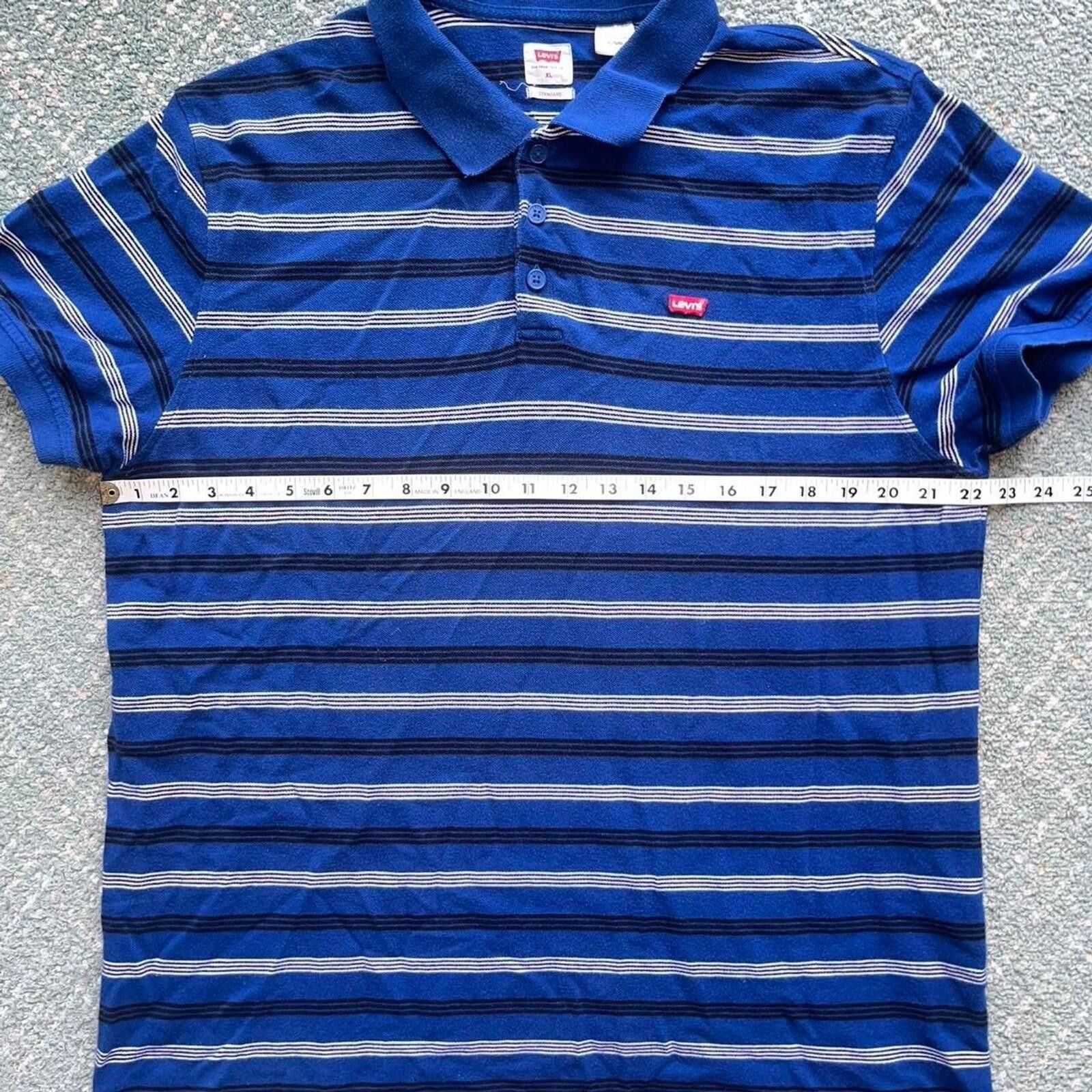 Levi's Levi’s Polo Men’s Blue Short Sleeve Striped Shirt Size XL Size US XL / EU 56 / 4 - 4 Thumbnail